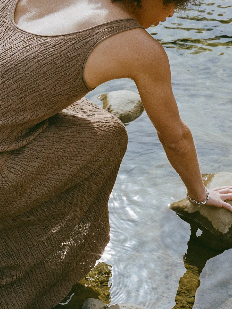 Elaina Dress, Organic Cotton Viscose, Cocoa sold by Ozma product image thumbnail 4