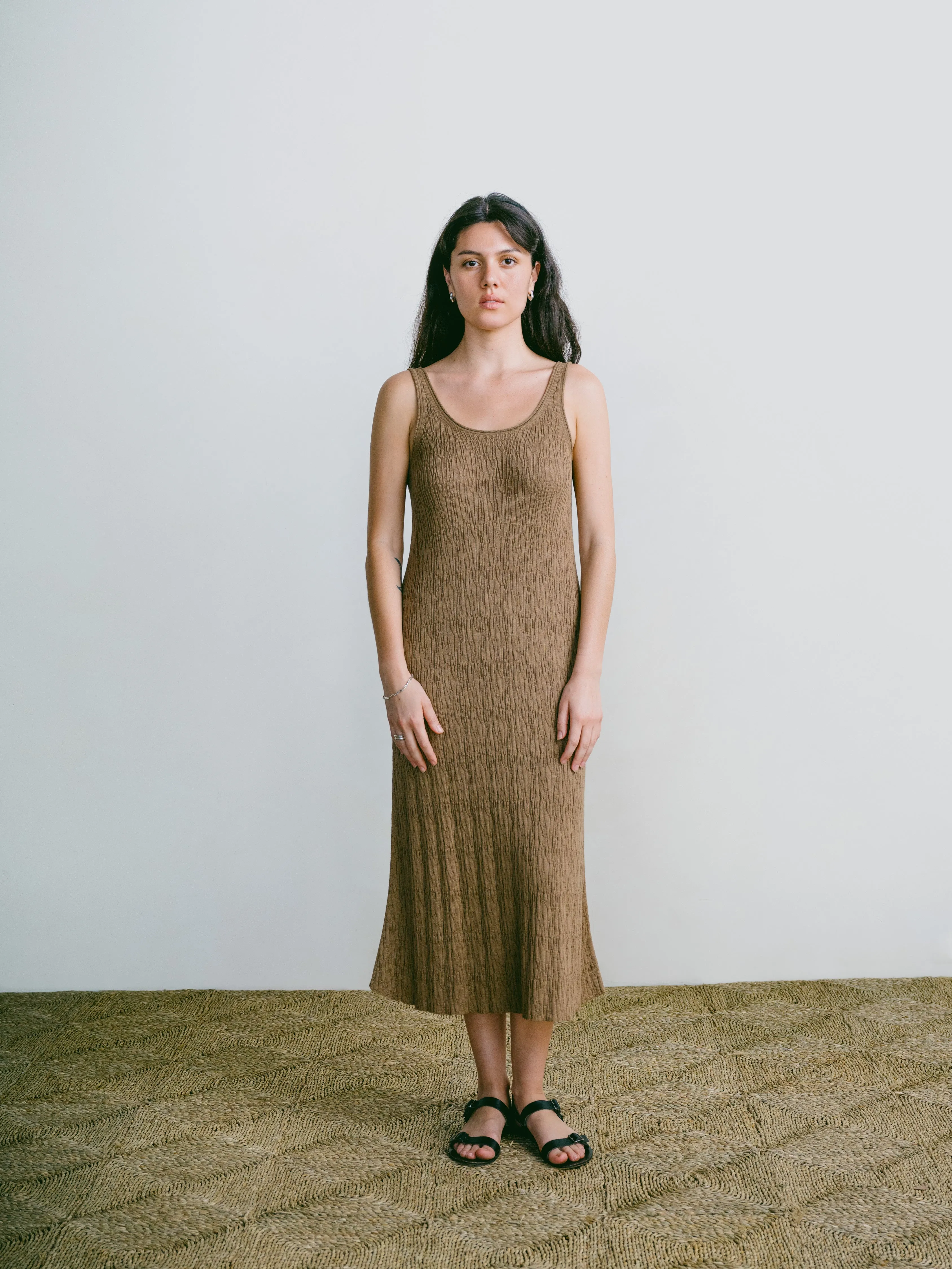 Elaina Dress, Organic Cotton Viscose, Cocoa sold by Ozma product image thumbnail 5