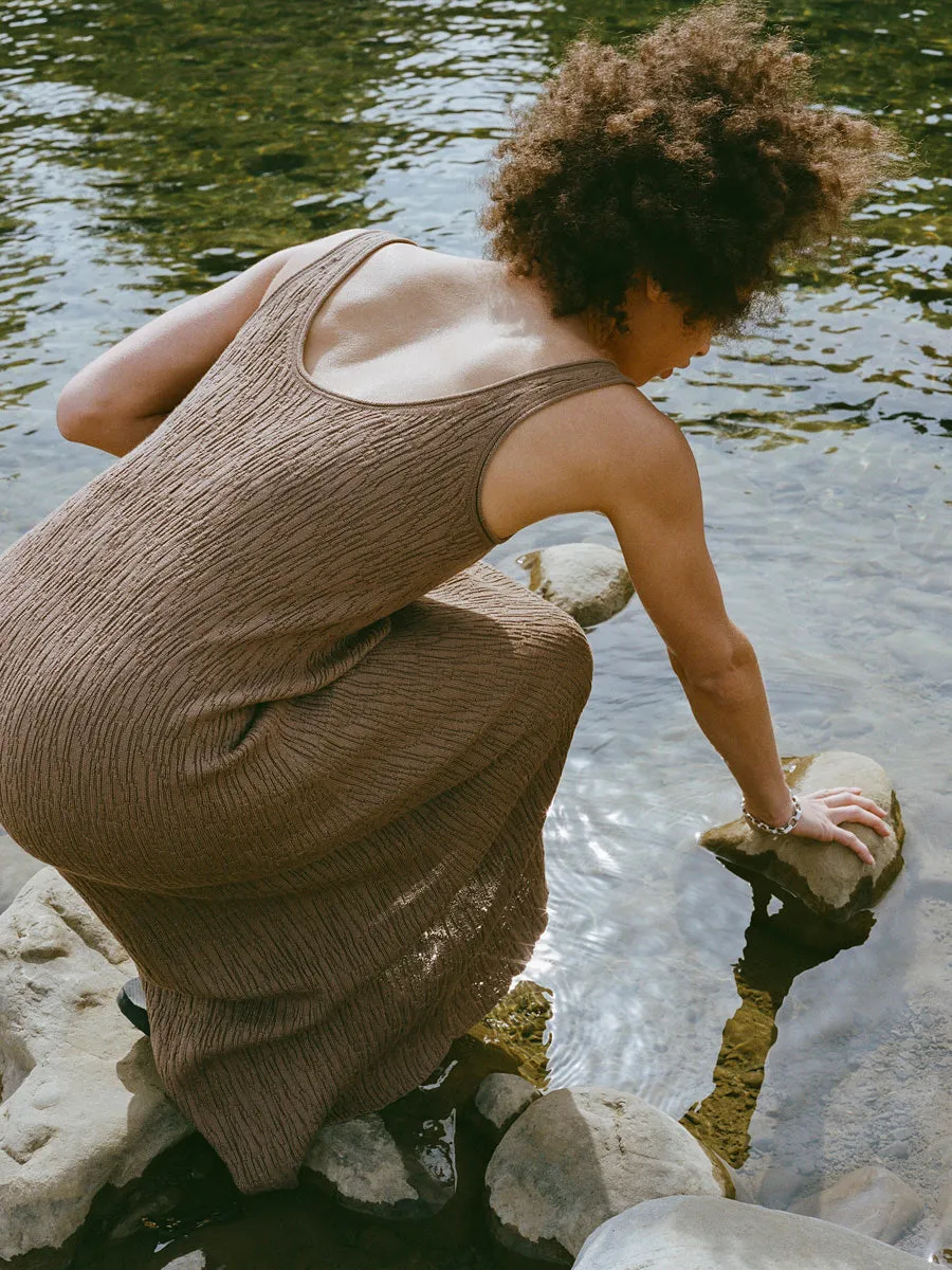 Elaina Dress, Organic Cotton Viscose, Cocoa sold by Ozma product image thumbnail 3