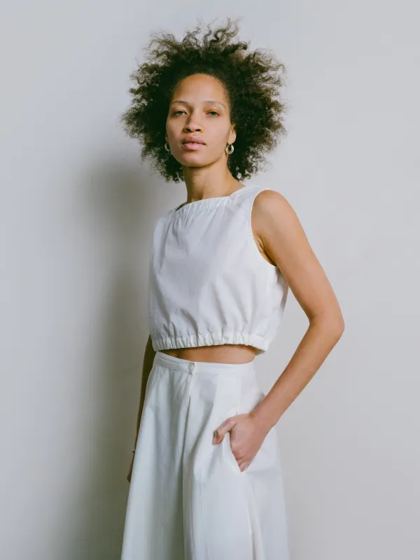 Karu Top, Organic Poplin, Natural sold by Ozma