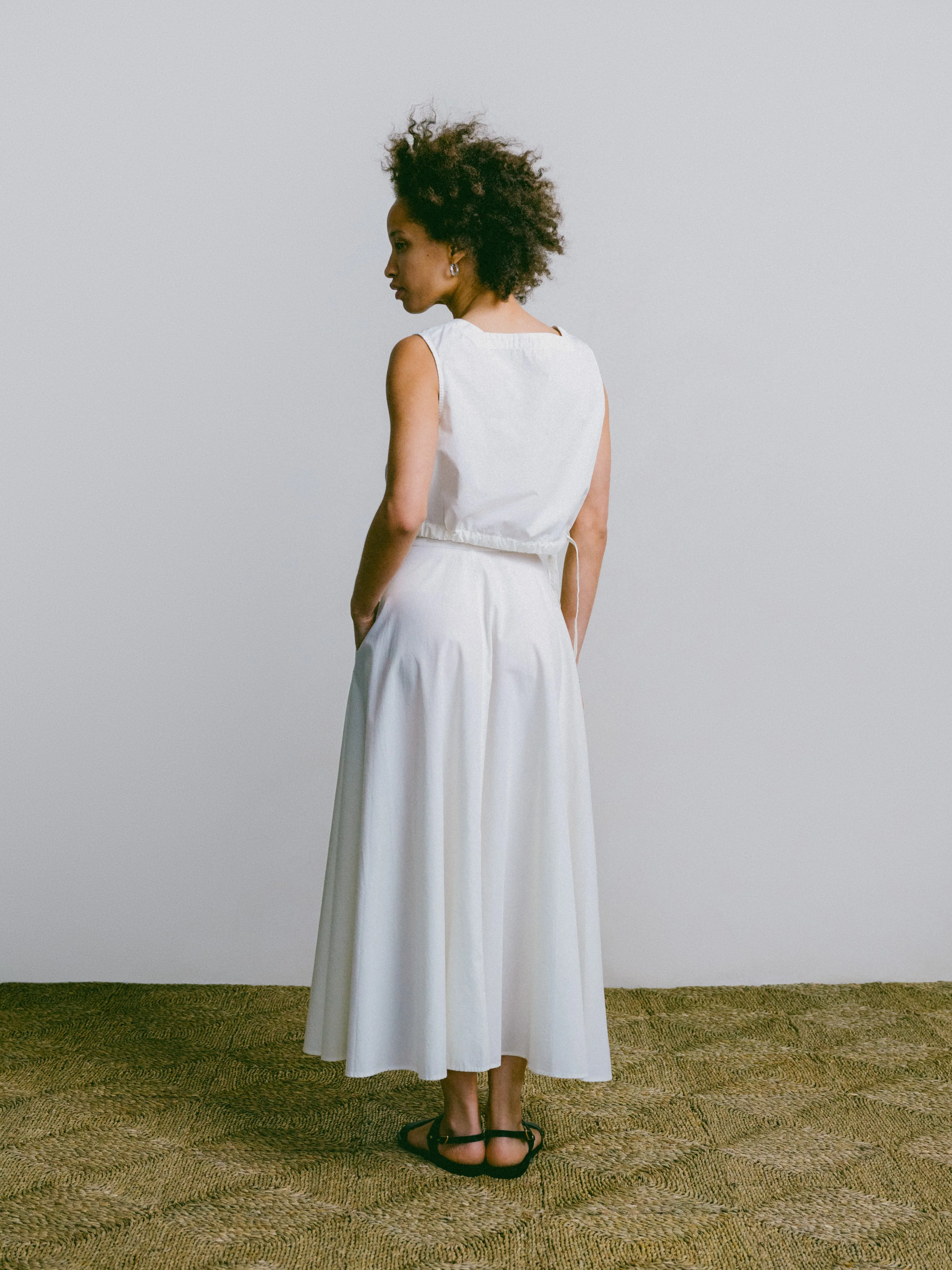 Bennett Skirt, Organic Poplin, Natural sold by Ozma product image thumbnail 3