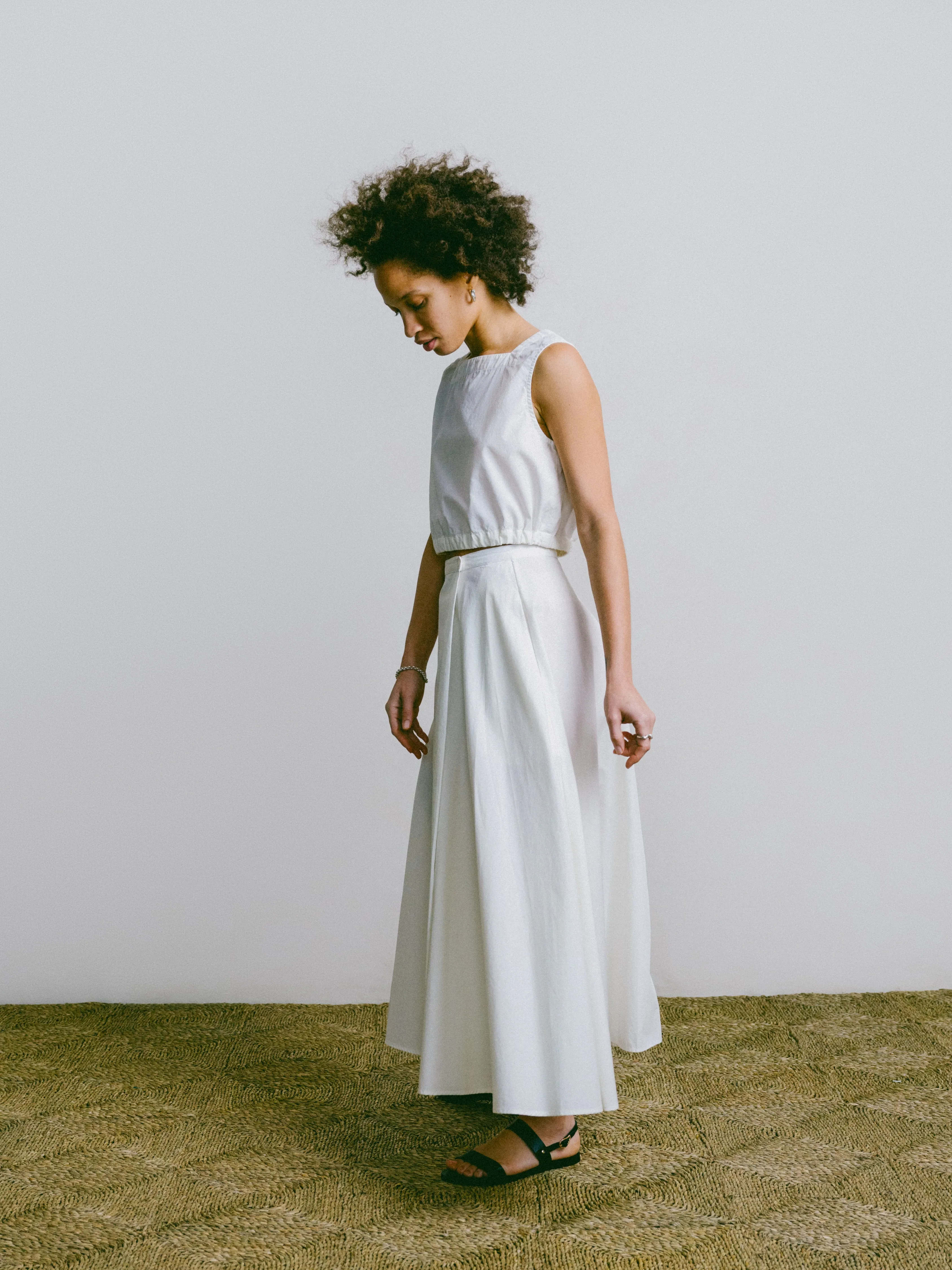 Bennett Skirt, Organic Poplin, Natural sold by Ozma product image thumbnail 4