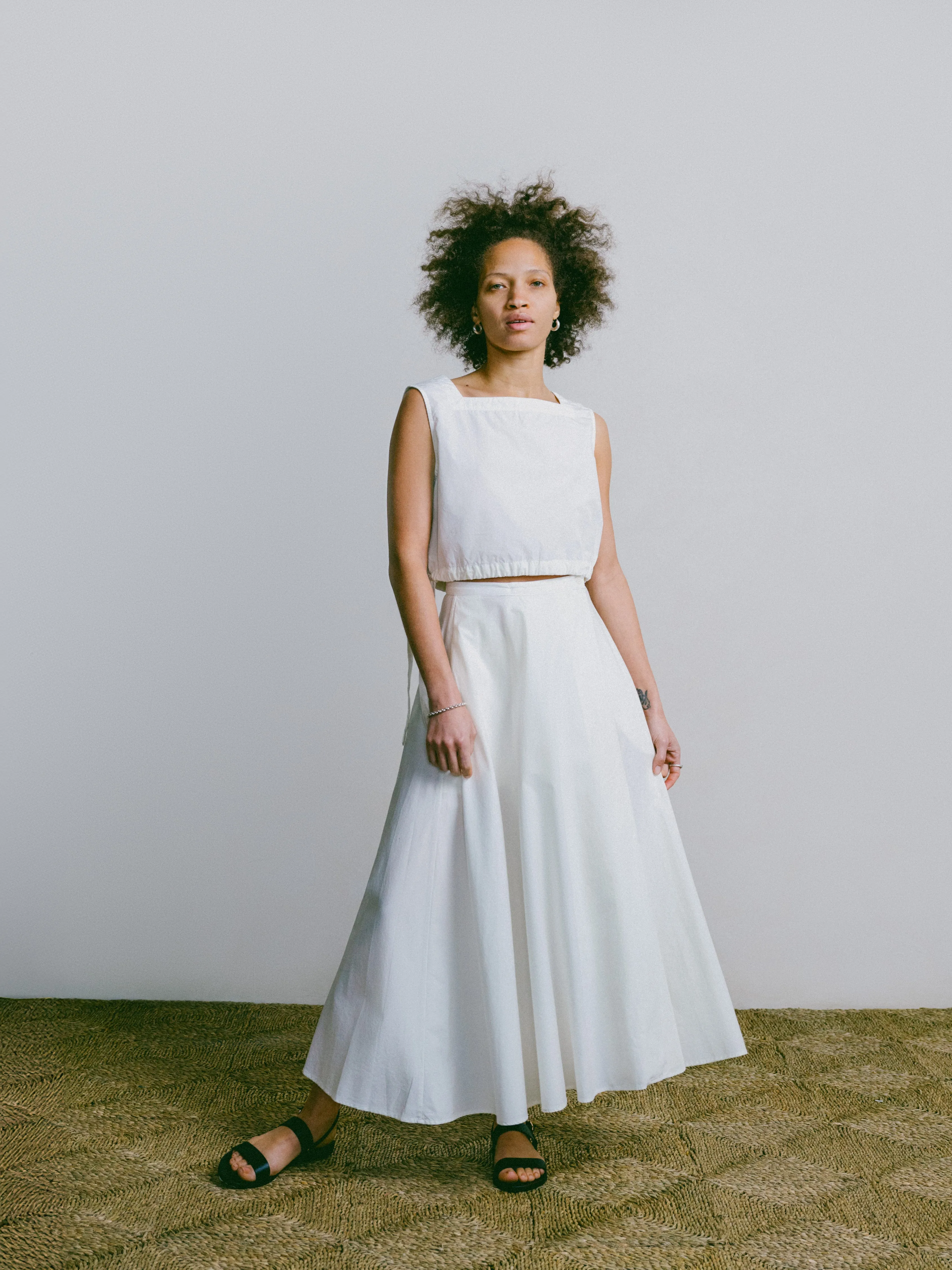 Bennett Skirt, Organic Poplin, Natural sold by Ozma product image thumbnail 2