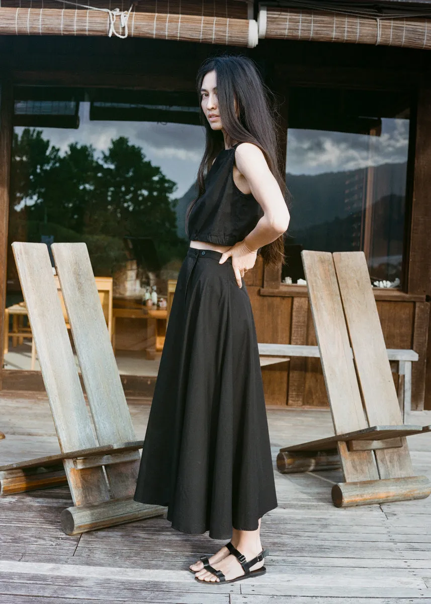 Bennett Skirt, Organic Poplin, Black sold by Ozma product image thumbnail 4