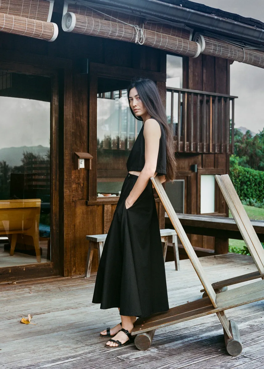 Bennett Skirt, Organic Poplin, Black sold by Ozma product image thumbnail 2