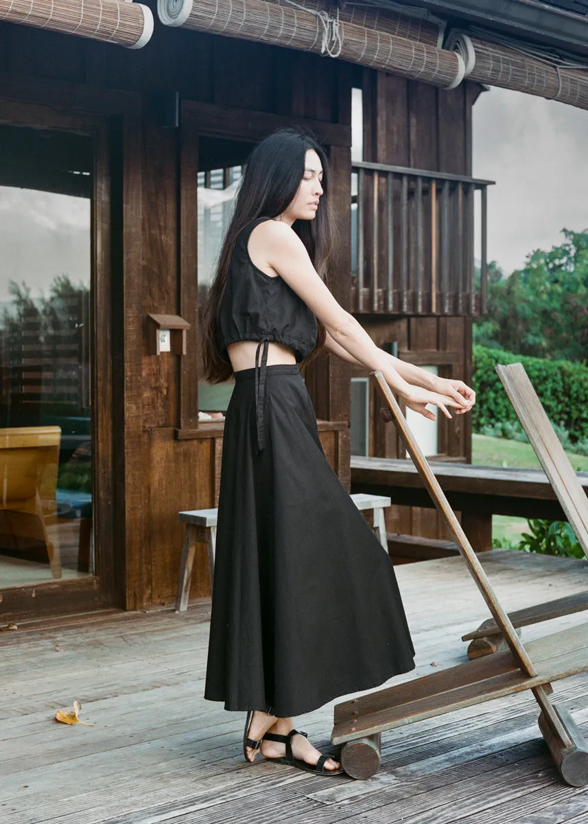 Bennett Skirt, Organic Poplin, Black sold by Ozma product image thumbnail 3