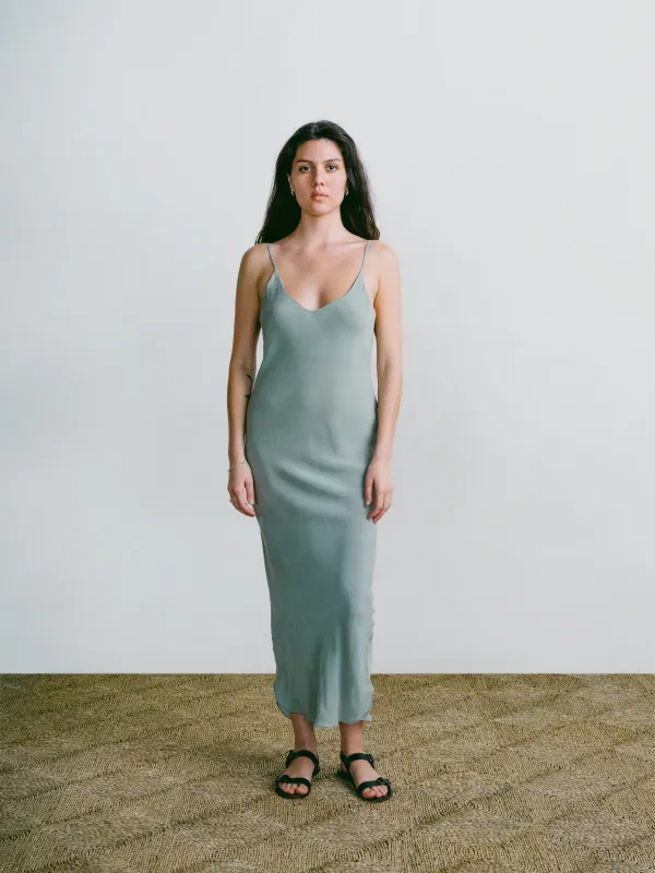 Anaise Slip Dress, Japanese Cupro, Meadow sold by Ozma