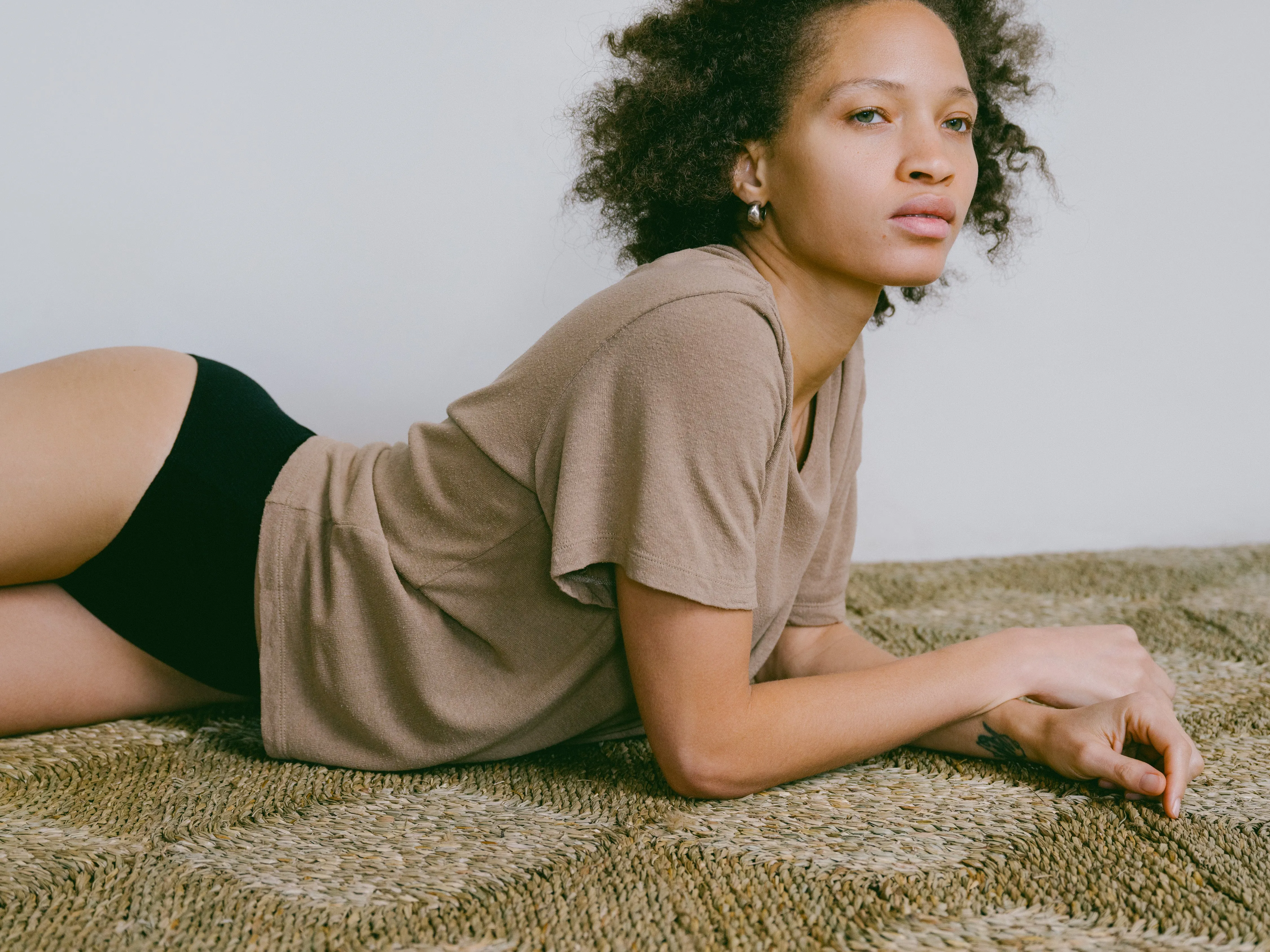 Big Tee, Regen Silk Noil Jersey, Tea sold by Ozma product image thumbnail 5