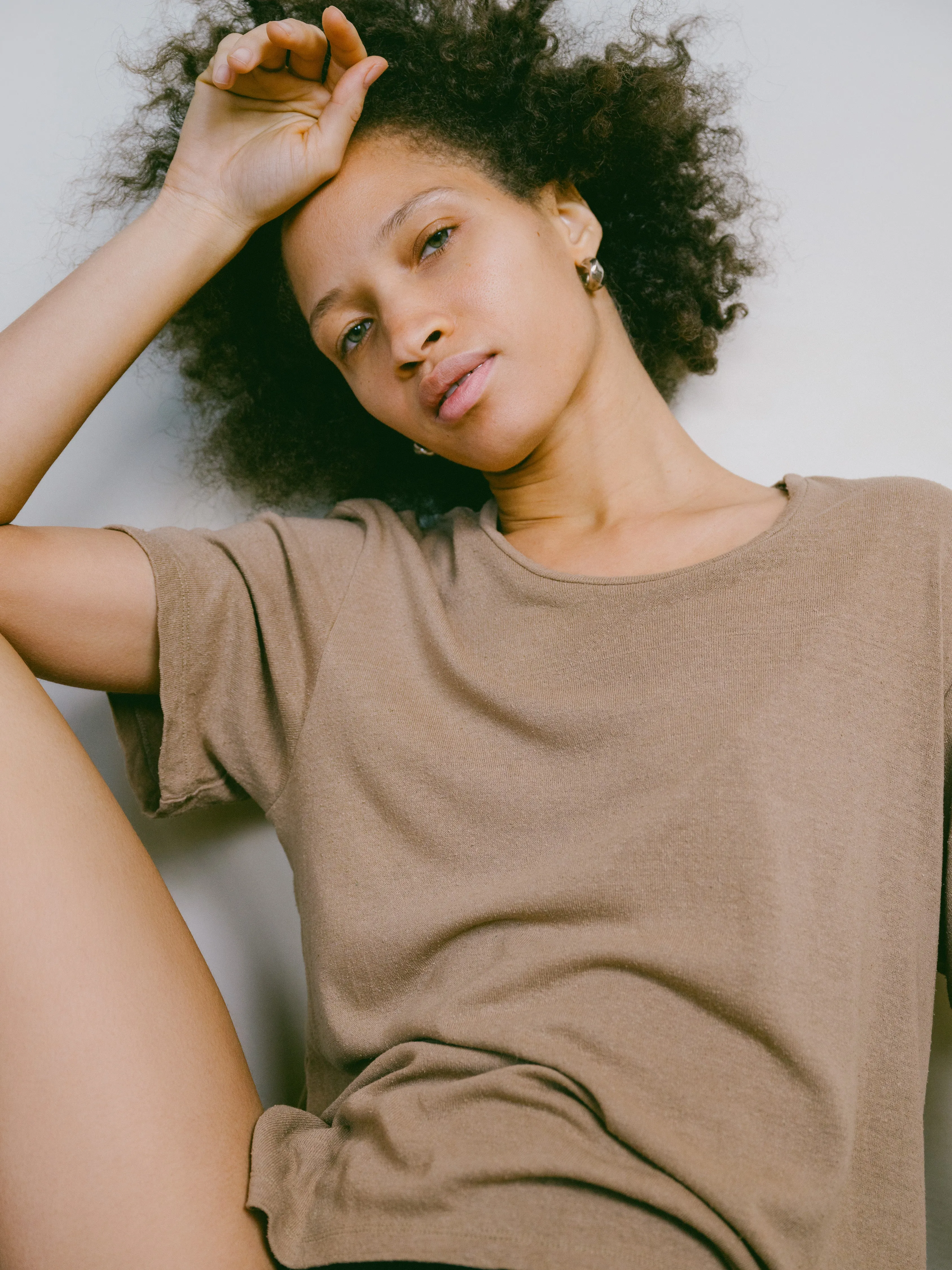 Big Tee, Regen Silk Noil Jersey, Tea sold by Ozma