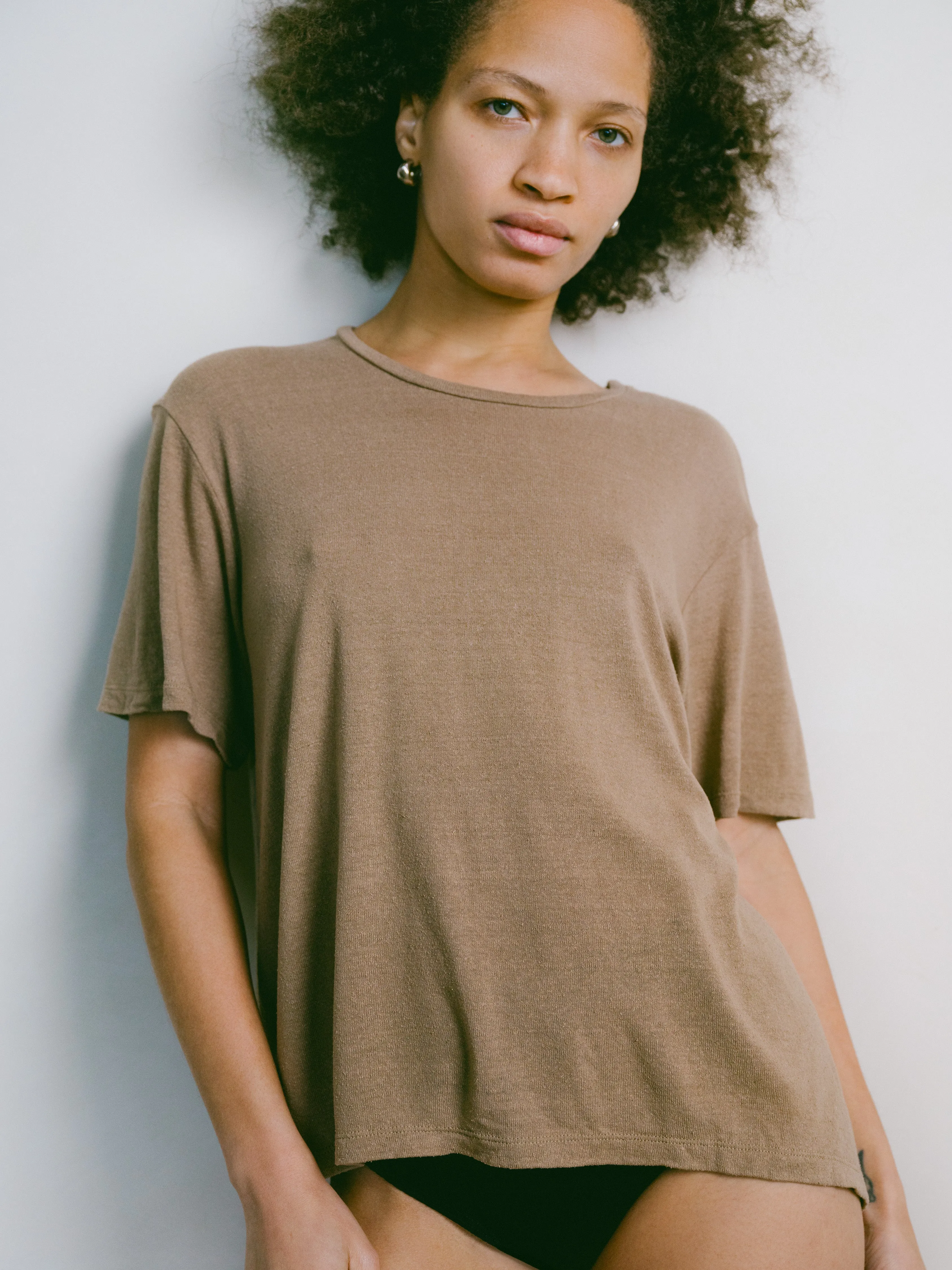 Big Tee, Regen Silk Noil Jersey, Tea sold by Ozma product image thumbnail 2