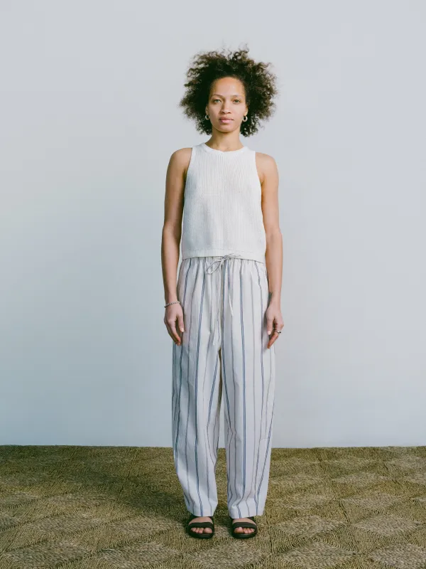 All Day Pant, Organic Japanese Cotton, Hampton Stripe sold by Ozma