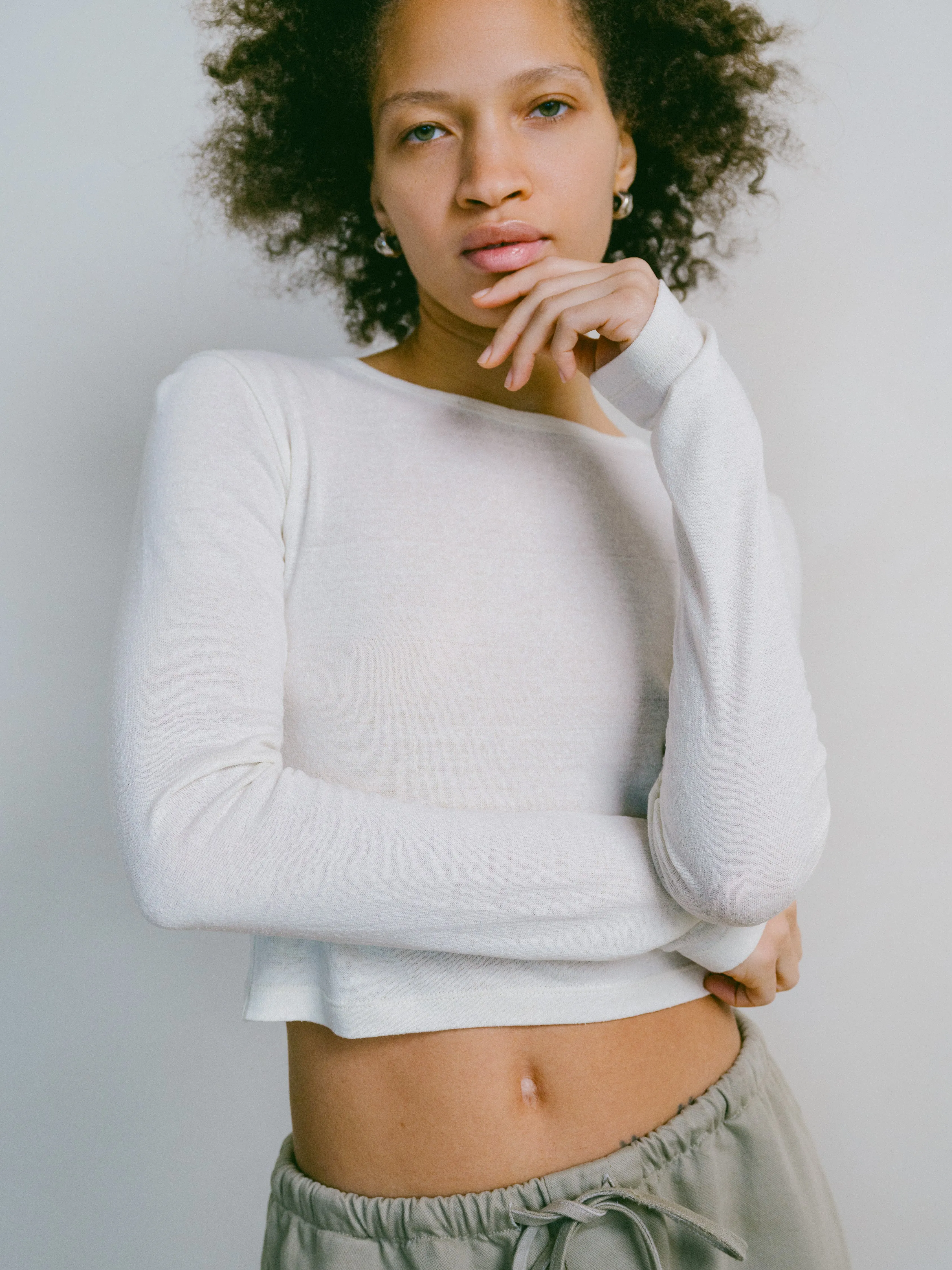 Lia Top, Regen Silk Noil Jersey, Natural sold by Ozma product image thumbnail 4