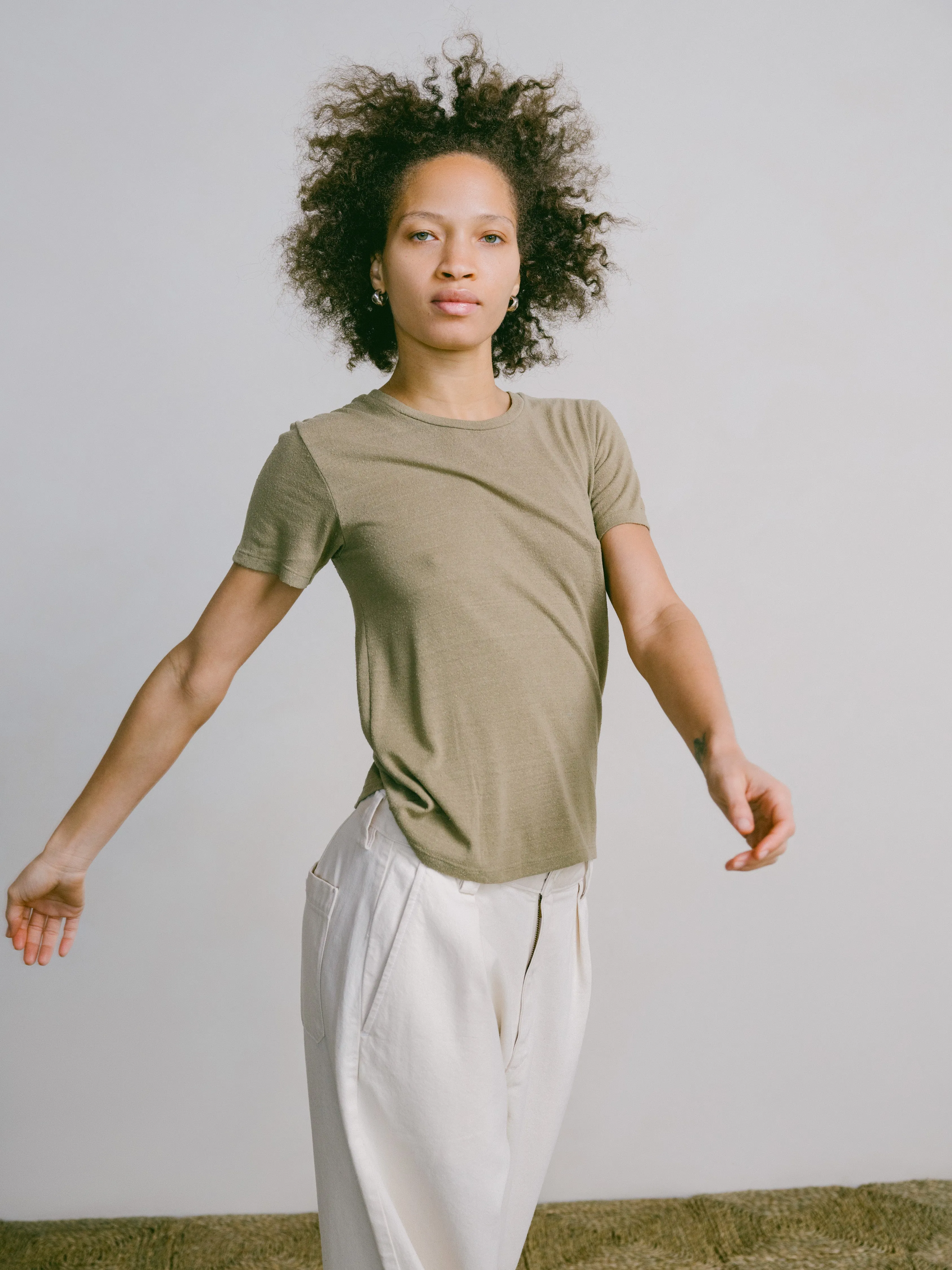 Classic Tee, Regen Silk Noil Jersey, Sage sold by Ozma product image thumbnail 4