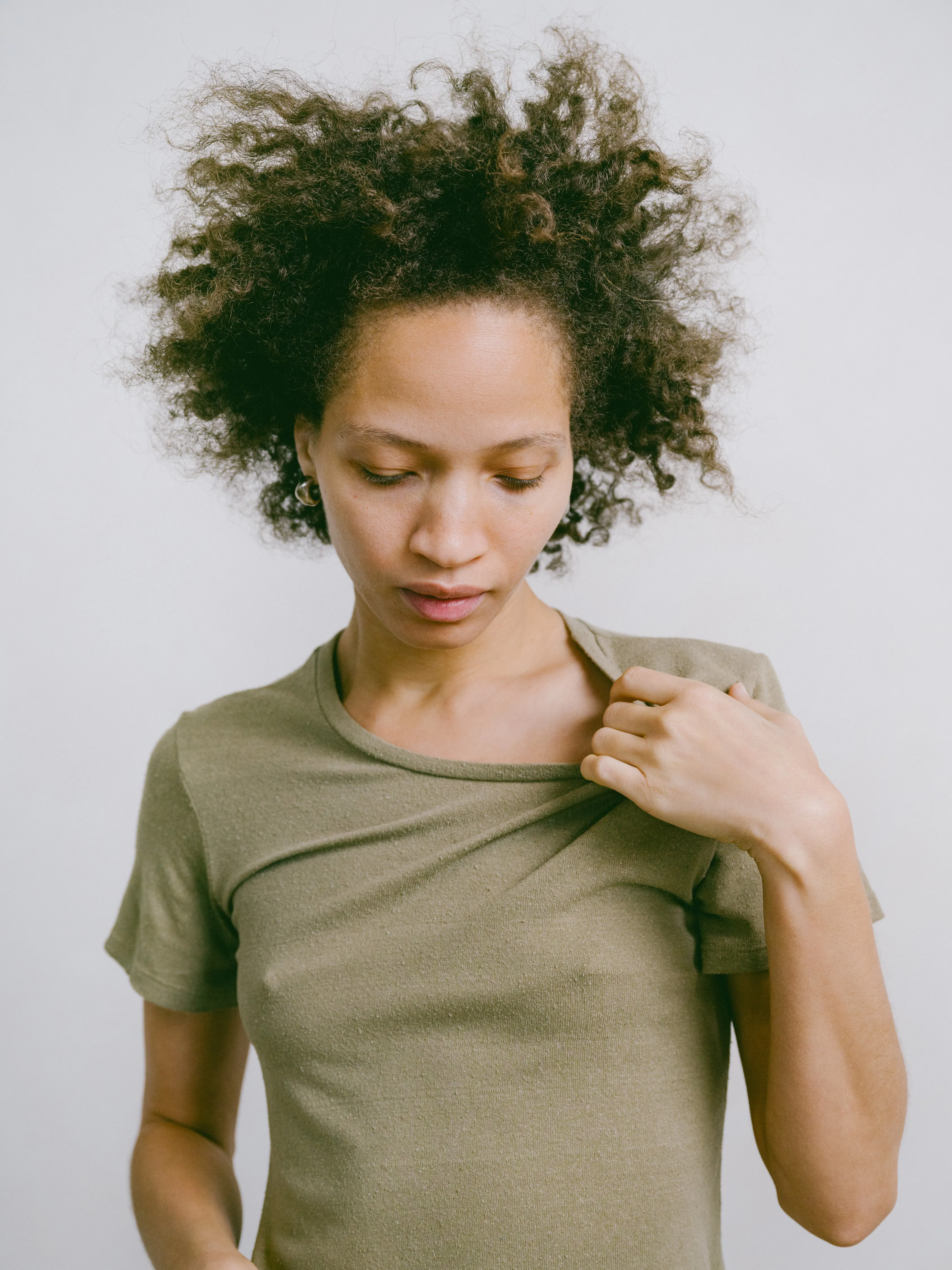 Classic Tee, Regen Silk Noil Jersey, Sage sold by Ozma product image thumbnail 2