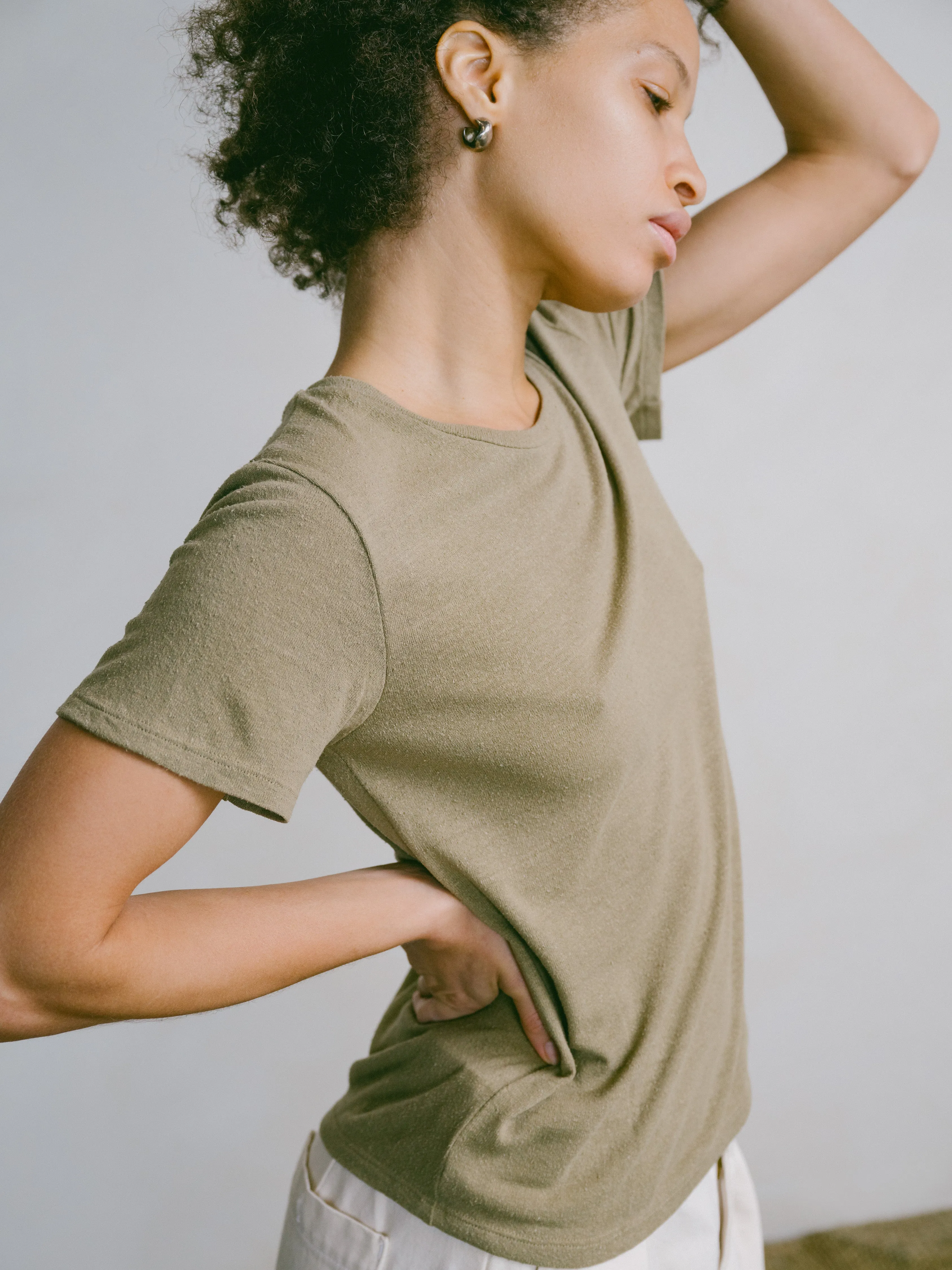 Classic Tee, Regen Silk Noil Jersey, Sage sold by Ozma product image thumbnail 5