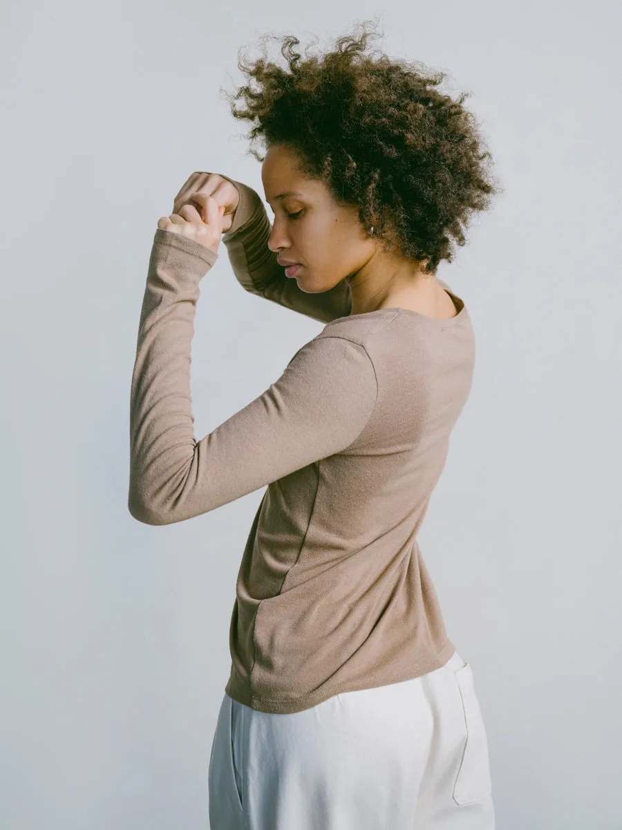 Classic Long Sleeve, Regen Silk Noil Jersey, Tea sold by Ozma product image thumbnail 2