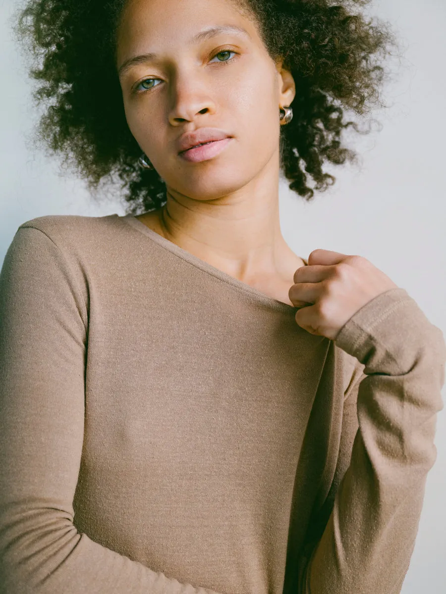 Classic Long Sleeve, Regen Silk Noil Jersey, Tea sold by Ozma product image thumbnail 4