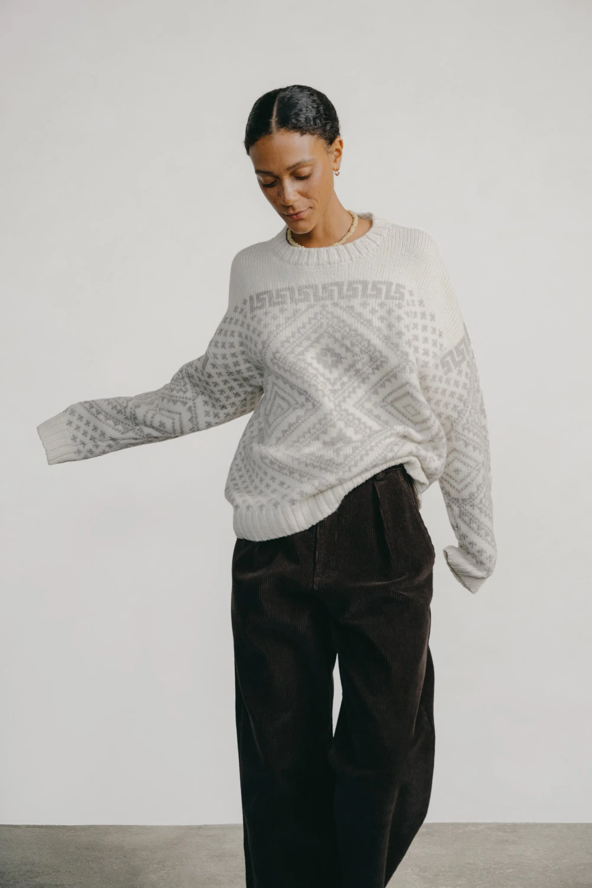 Diamond Crew, Highland Wool, Cream sold by Ozma product image thumbnail 4