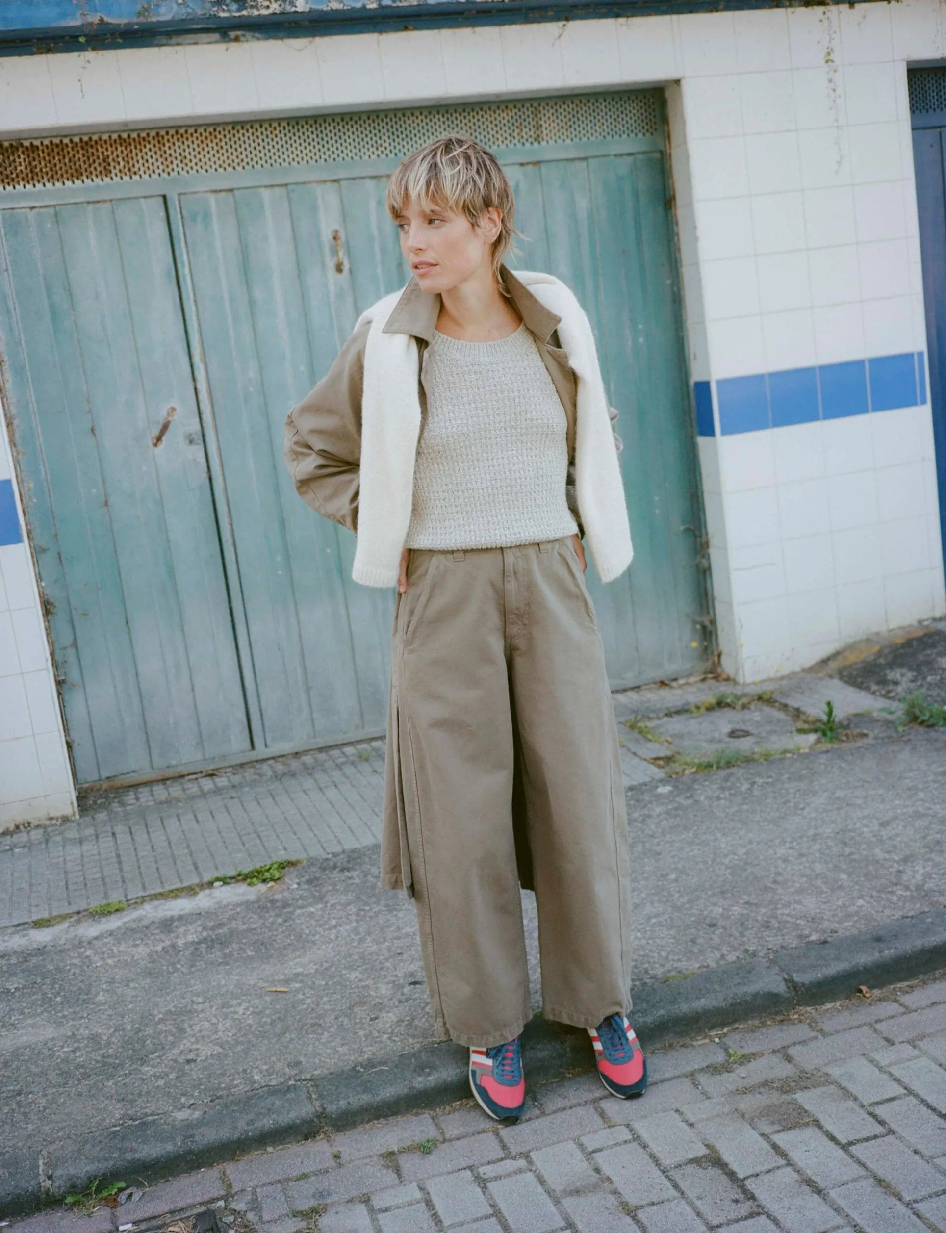 Wide Leg Chino, Organic Twill, Olive Khaki sold by Ozma product image thumbnail 5