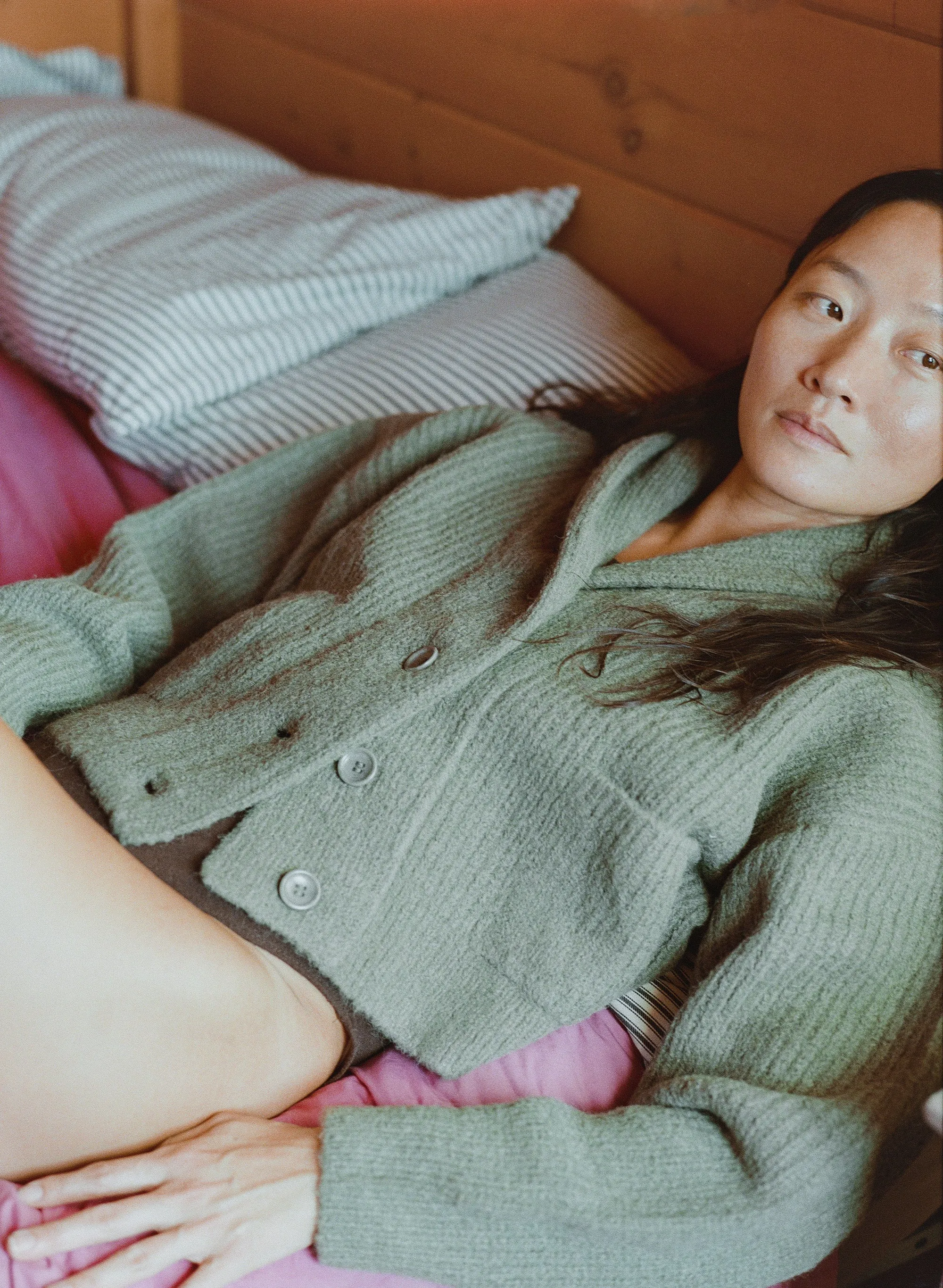 Sloan Cardigan, Alpaca Blend, Moss sold by Ozma product image thumbnail 2