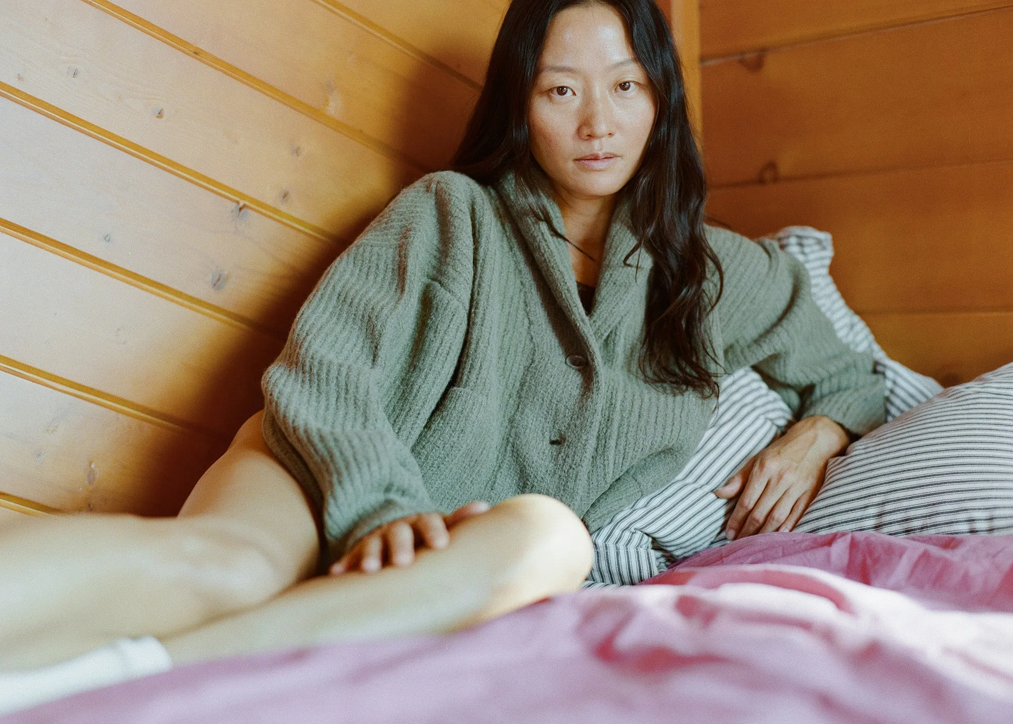 Sloan Cardigan, Alpaca Blend, Moss sold by Ozma