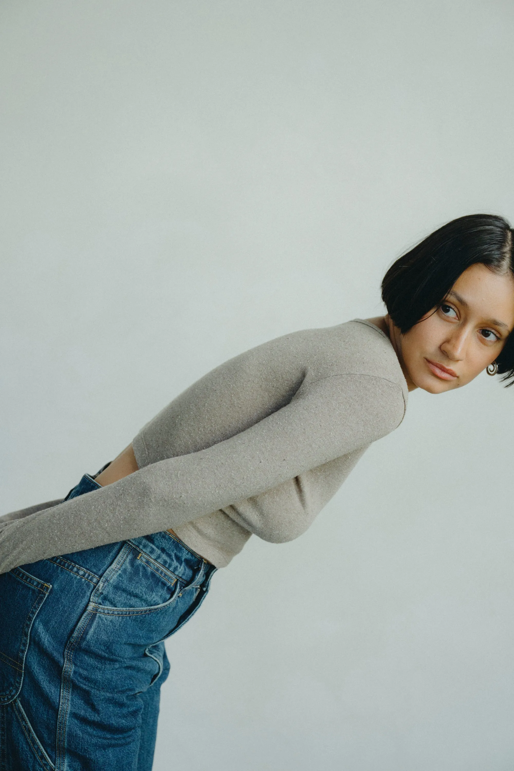 Lia Top, Regen Silk Noil Jersey, Twig Heather sold by Ozma product image thumbnail 4