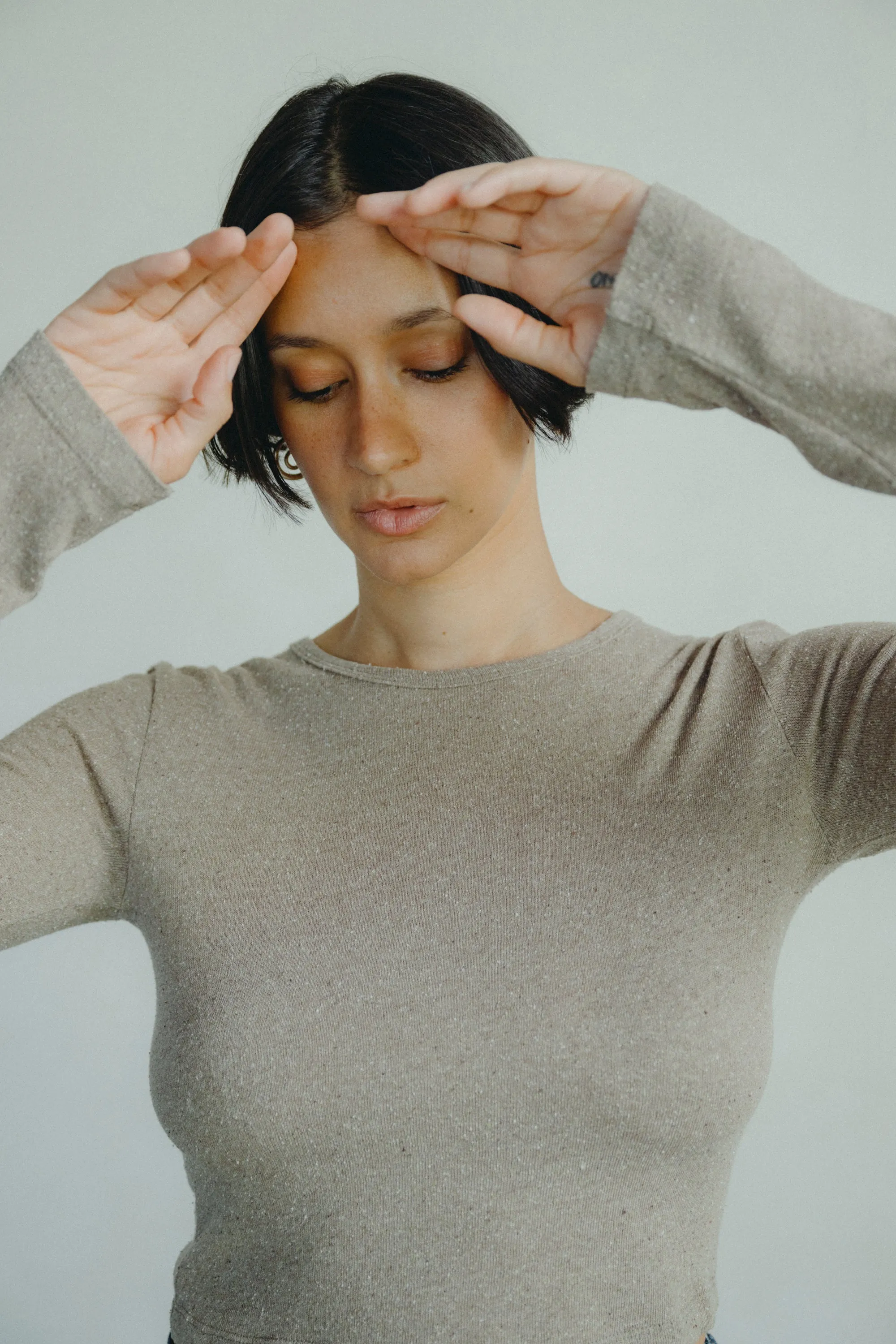 Lia Top, Regen Silk Noil Jersey, Twig Heather sold by Ozma product image thumbnail 3