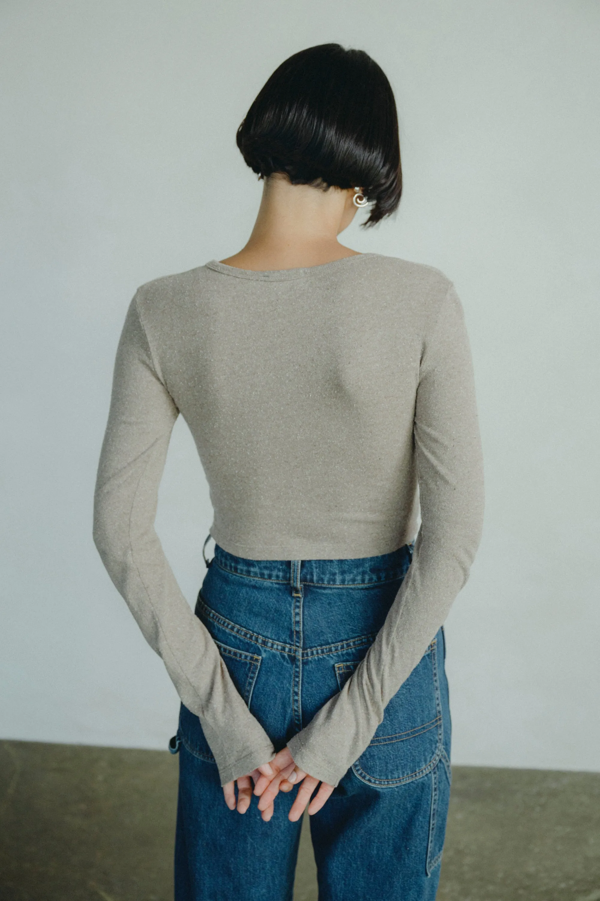 Lia Top, Regen Silk Noil Jersey, Twig Heather sold by Ozma product image thumbnail 5