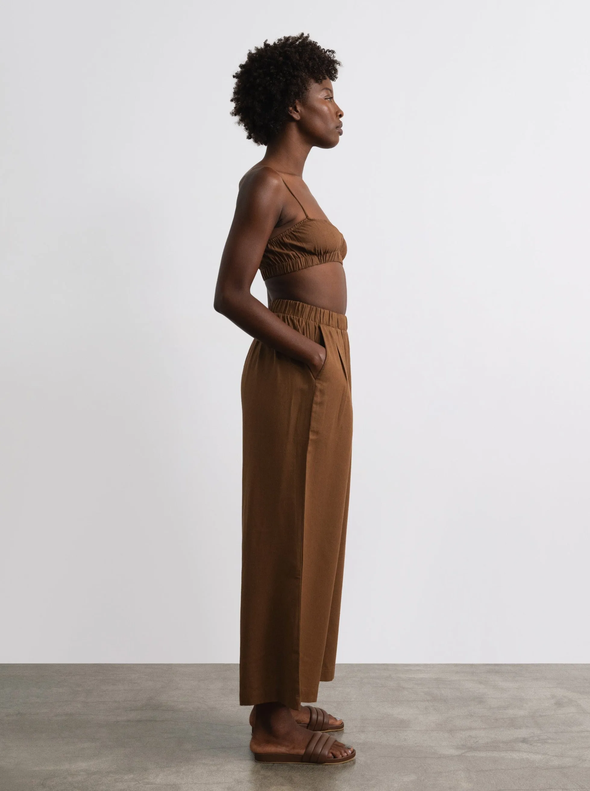Crop Wide Leg, Regen Silk Noil, Umber sold by Ozma product image thumbnail 2