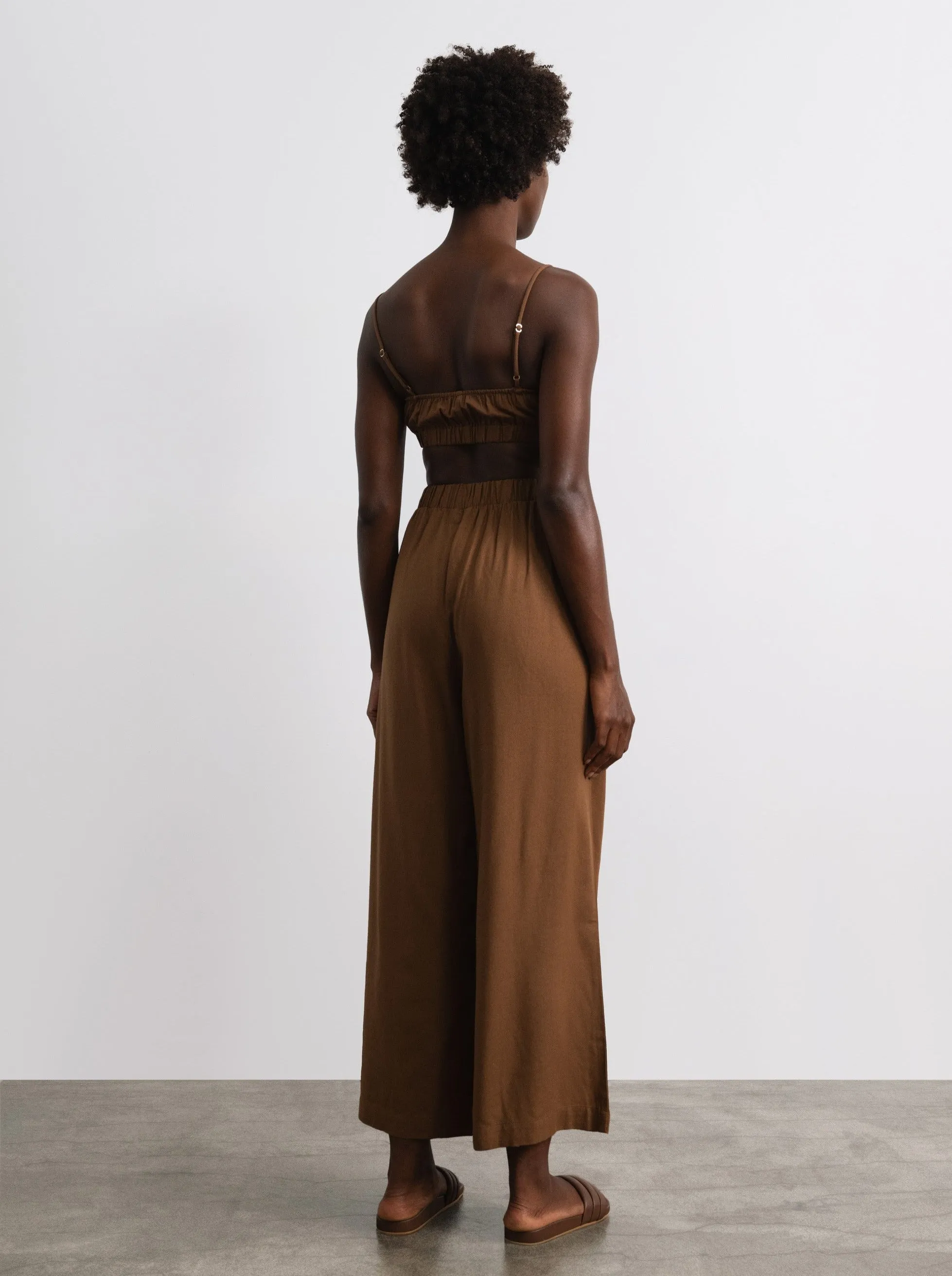 Crop Wide Leg, Regen Silk Noil, Umber sold by Ozma product image thumbnail 3
