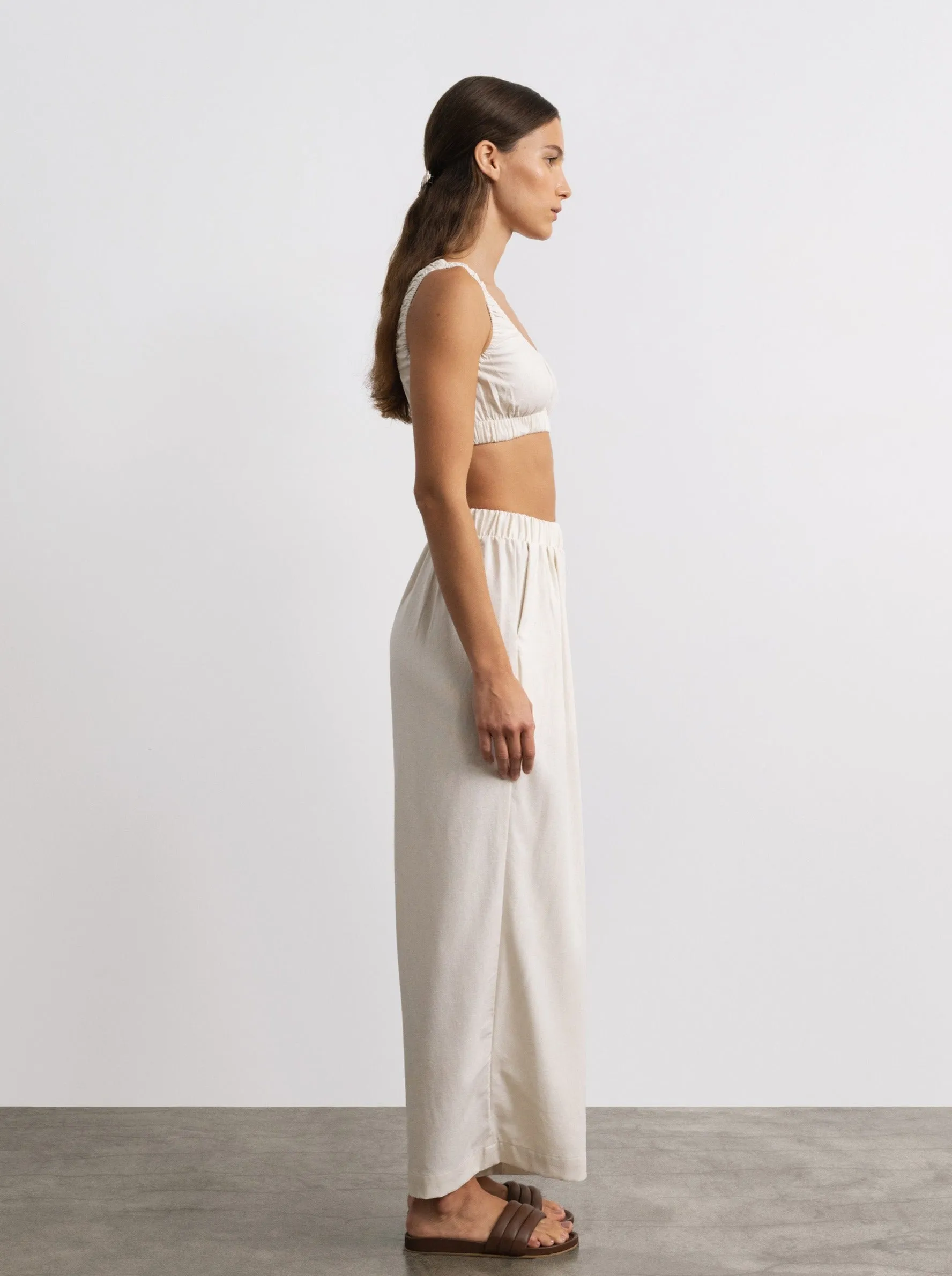 Crop Wide Leg, Regen Silk Noil, Natural sold by Ozma product image thumbnail 2