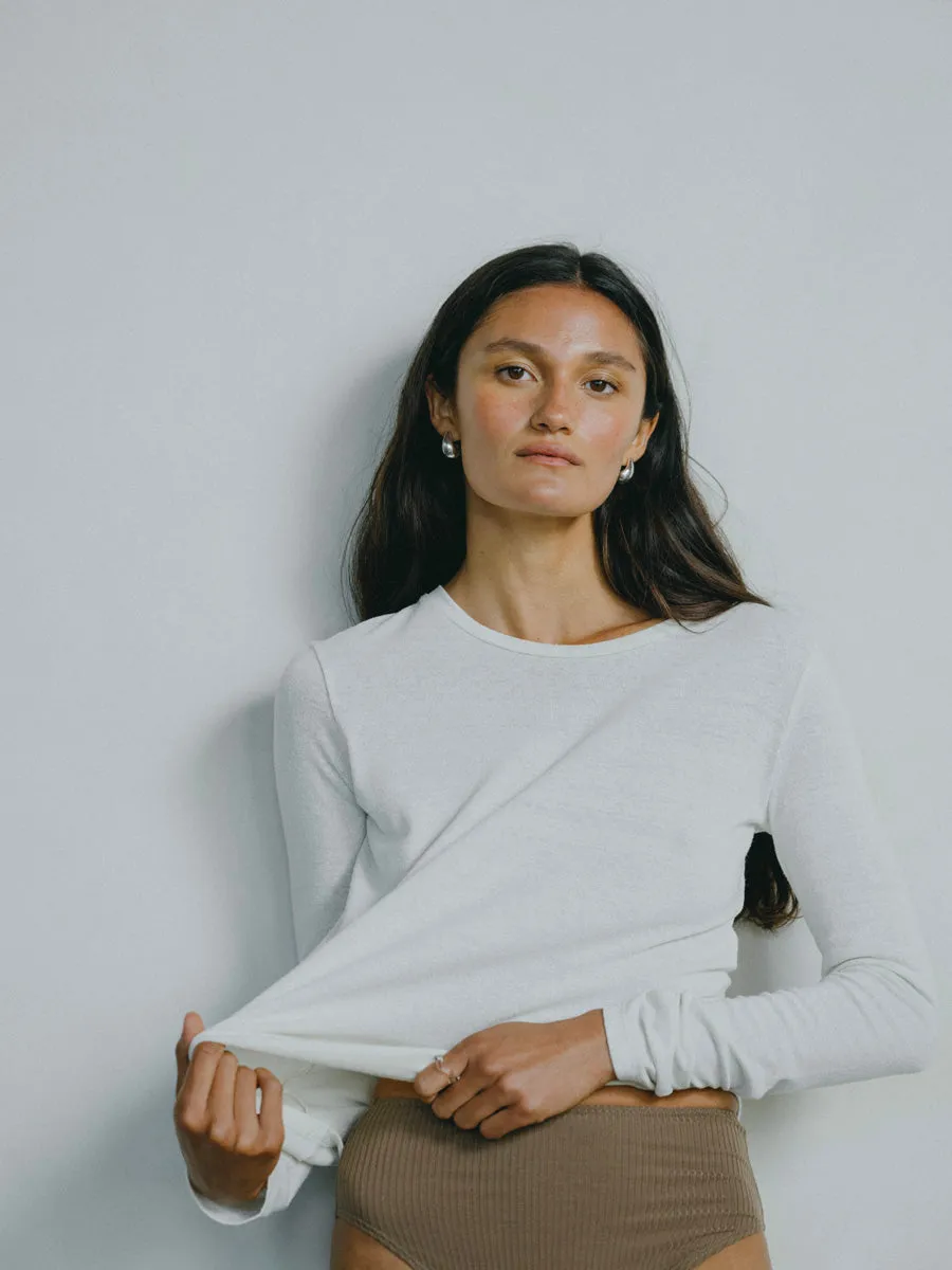 Classic Long Sleeve, Regen Silk Noil Jersey, Natural sold by Ozma product image thumbnail 3