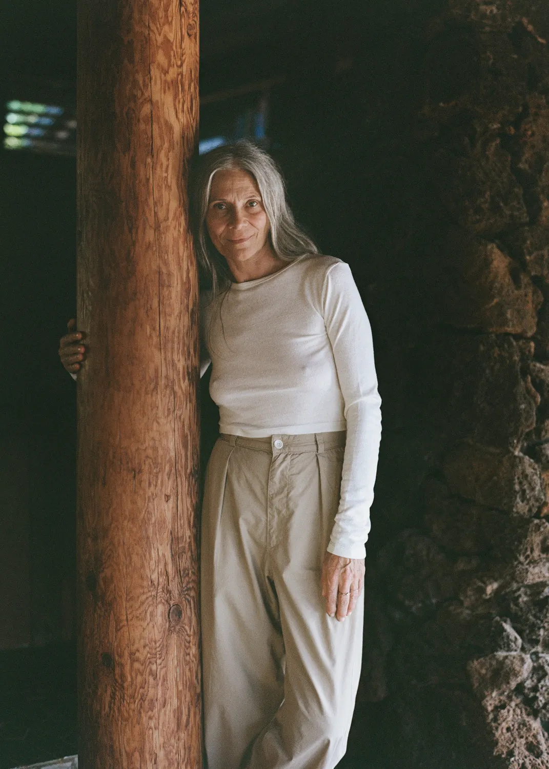 Classic Long Sleeve, Regen Silk Noil Jersey, Natural sold by Ozma product image thumbnail 5