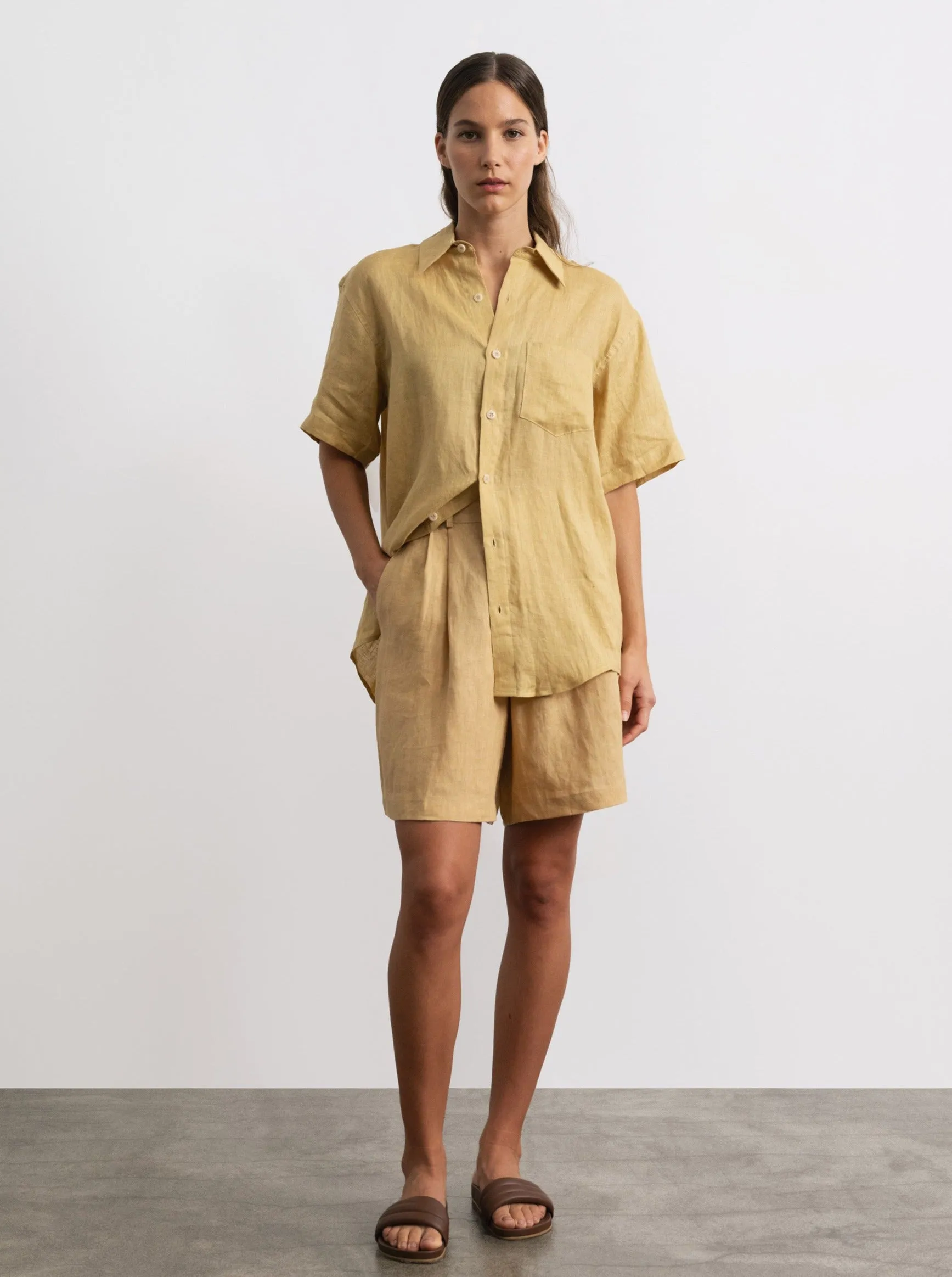 Pfeiffer Short, Laundered Linen, Hay sold by Ozma product image thumbnail 3