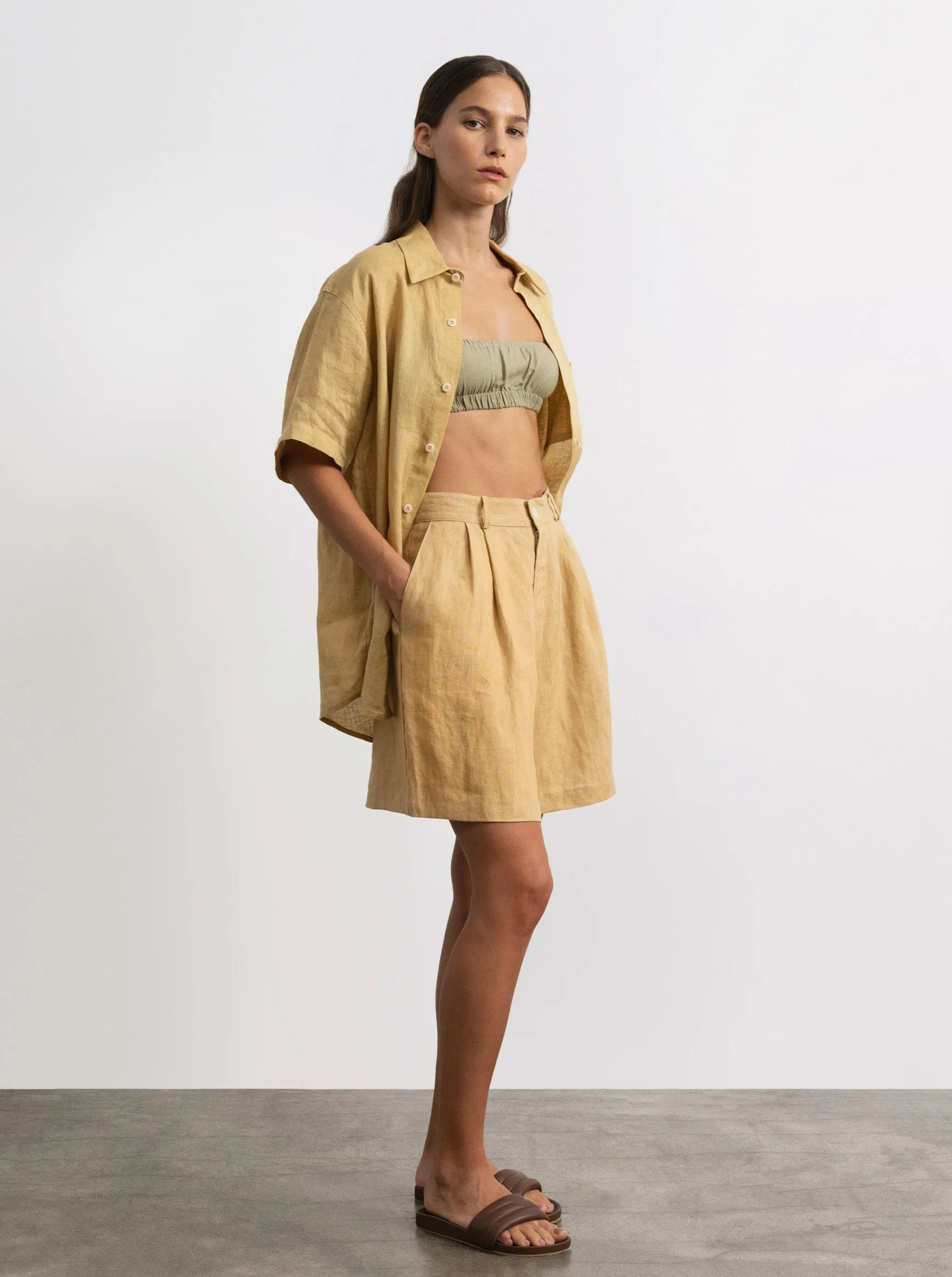 Pfeiffer Short, Laundered Linen, Hay sold by Ozma product image thumbnail 5