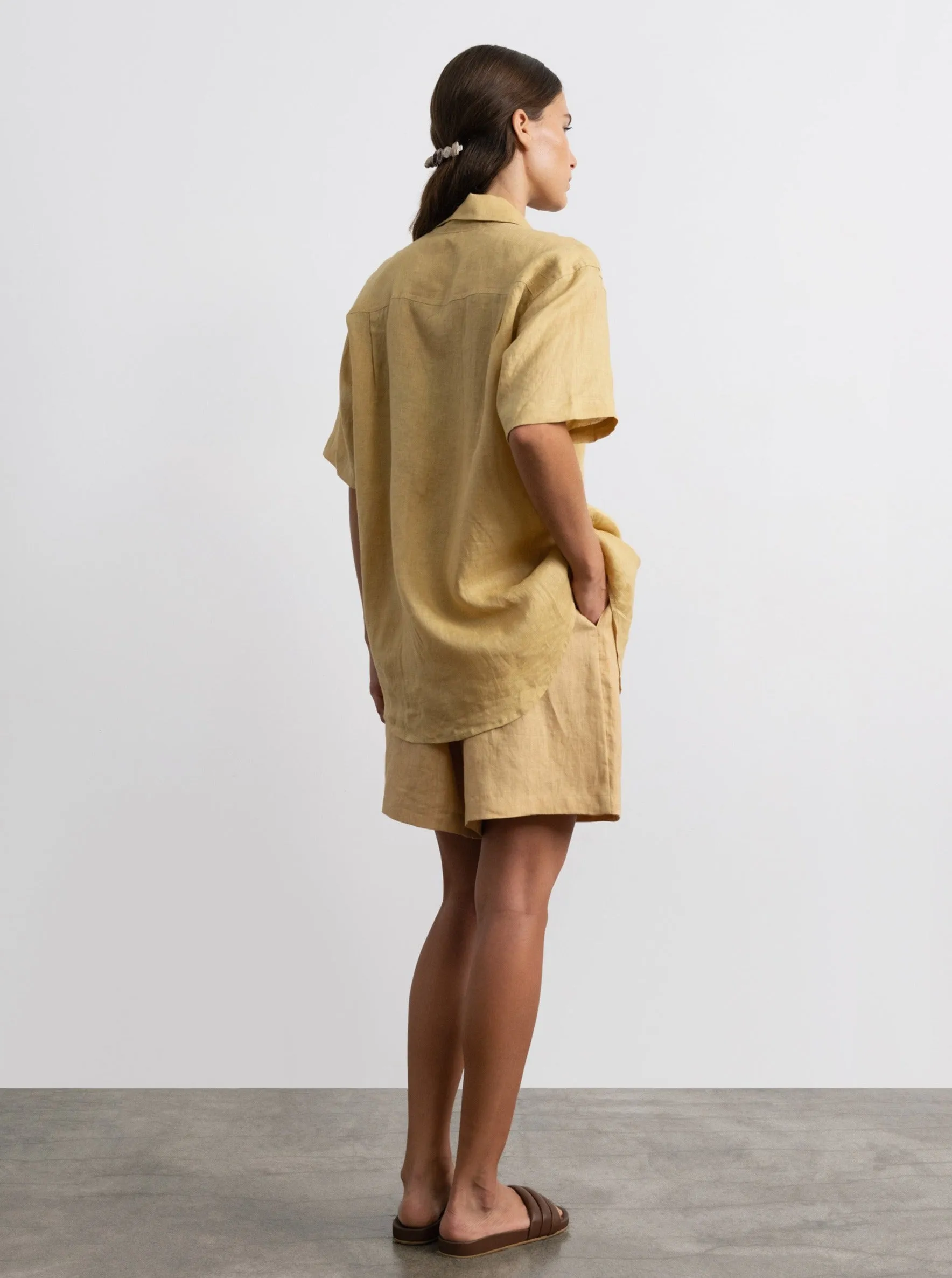 Pfeiffer Short, Laundered Linen, Hay sold by Ozma product image thumbnail 4