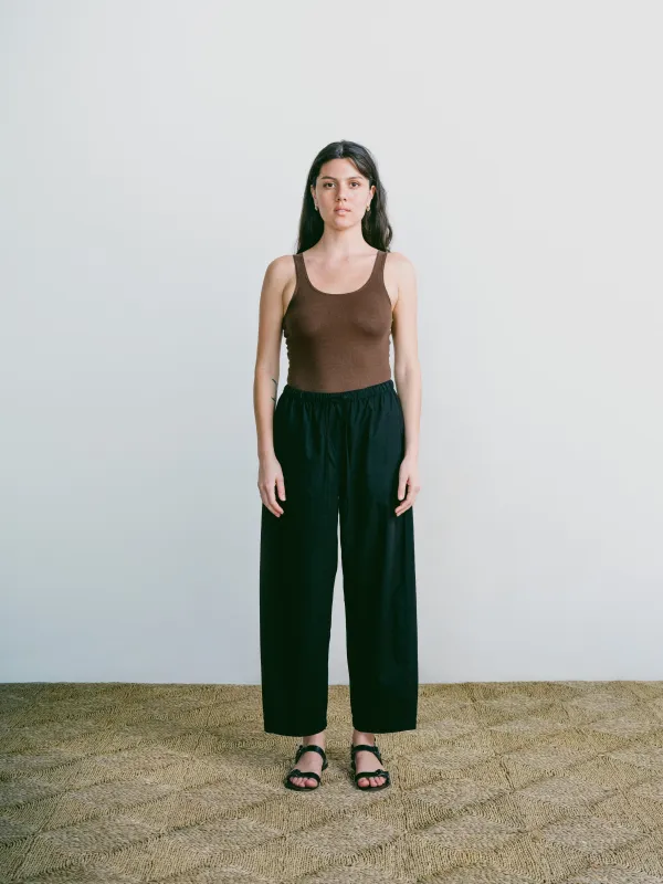 All Day Pant, Organic Cotton Poplin, Black sold by Ozma