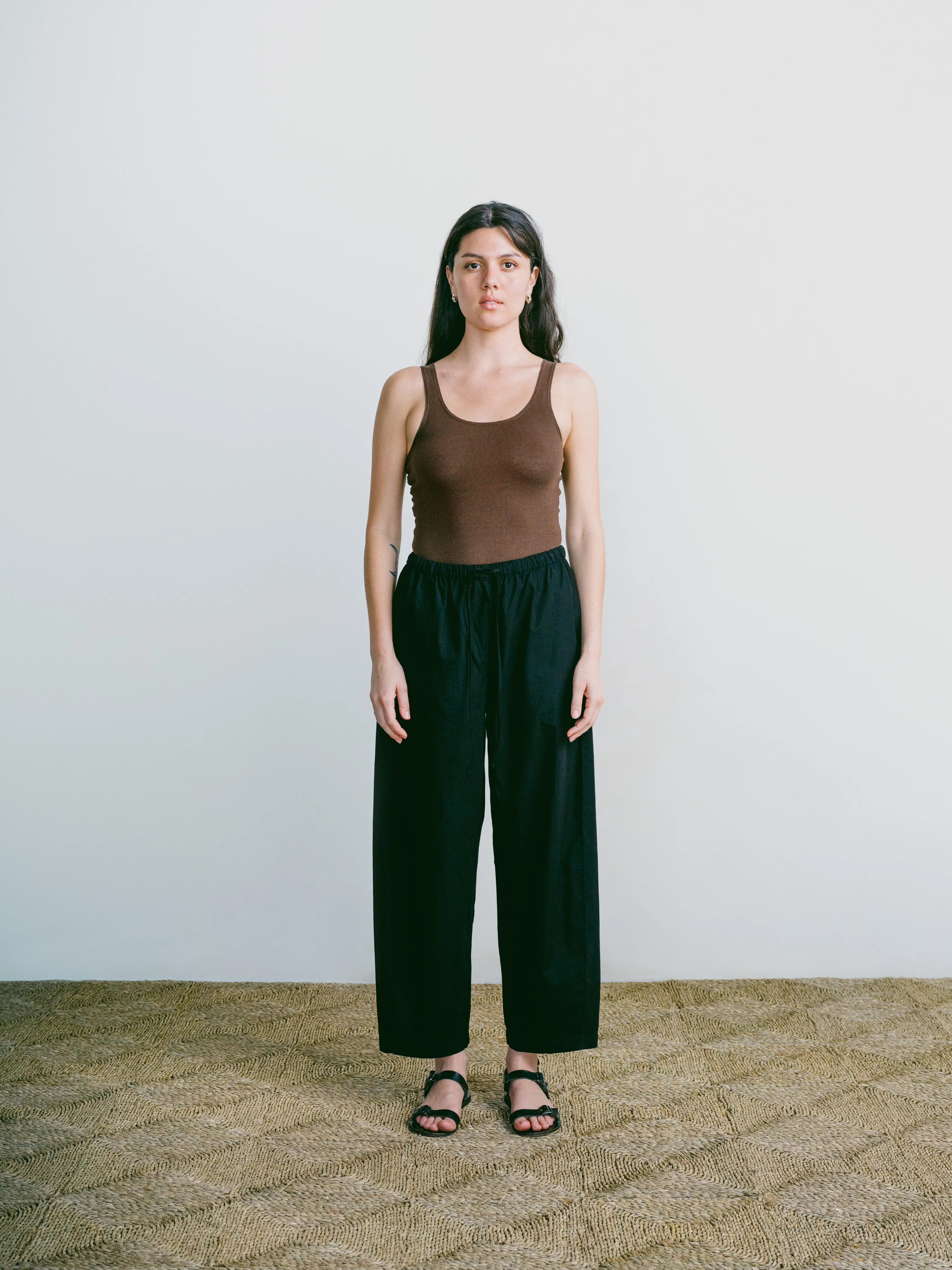 All Day Pant, Organic Cotton Poplin, Black sold by Ozma
