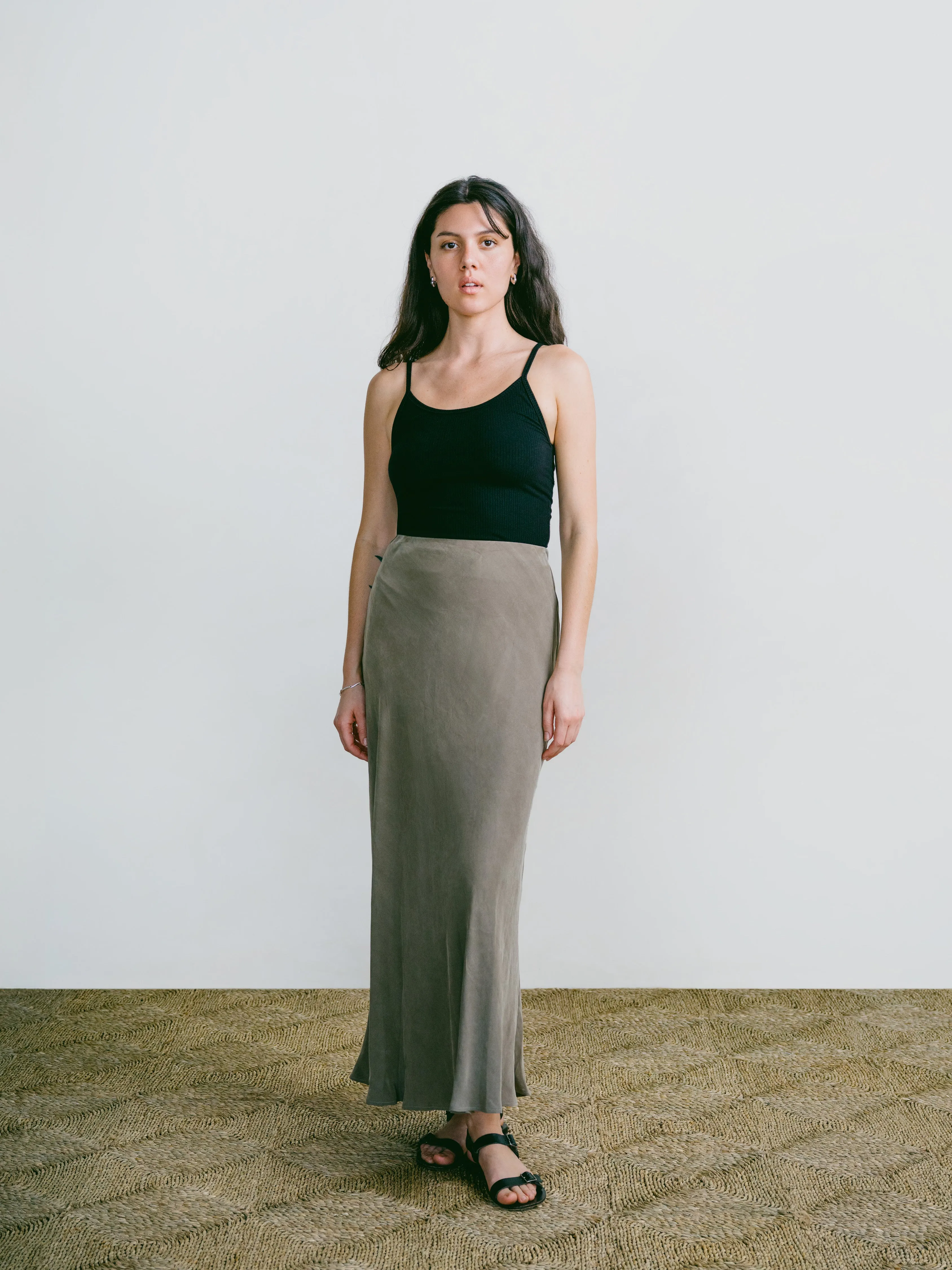 Harper Maxi Skirt, Japanese Cupro, 90's Grey sold by Ozma product image thumbnail 3