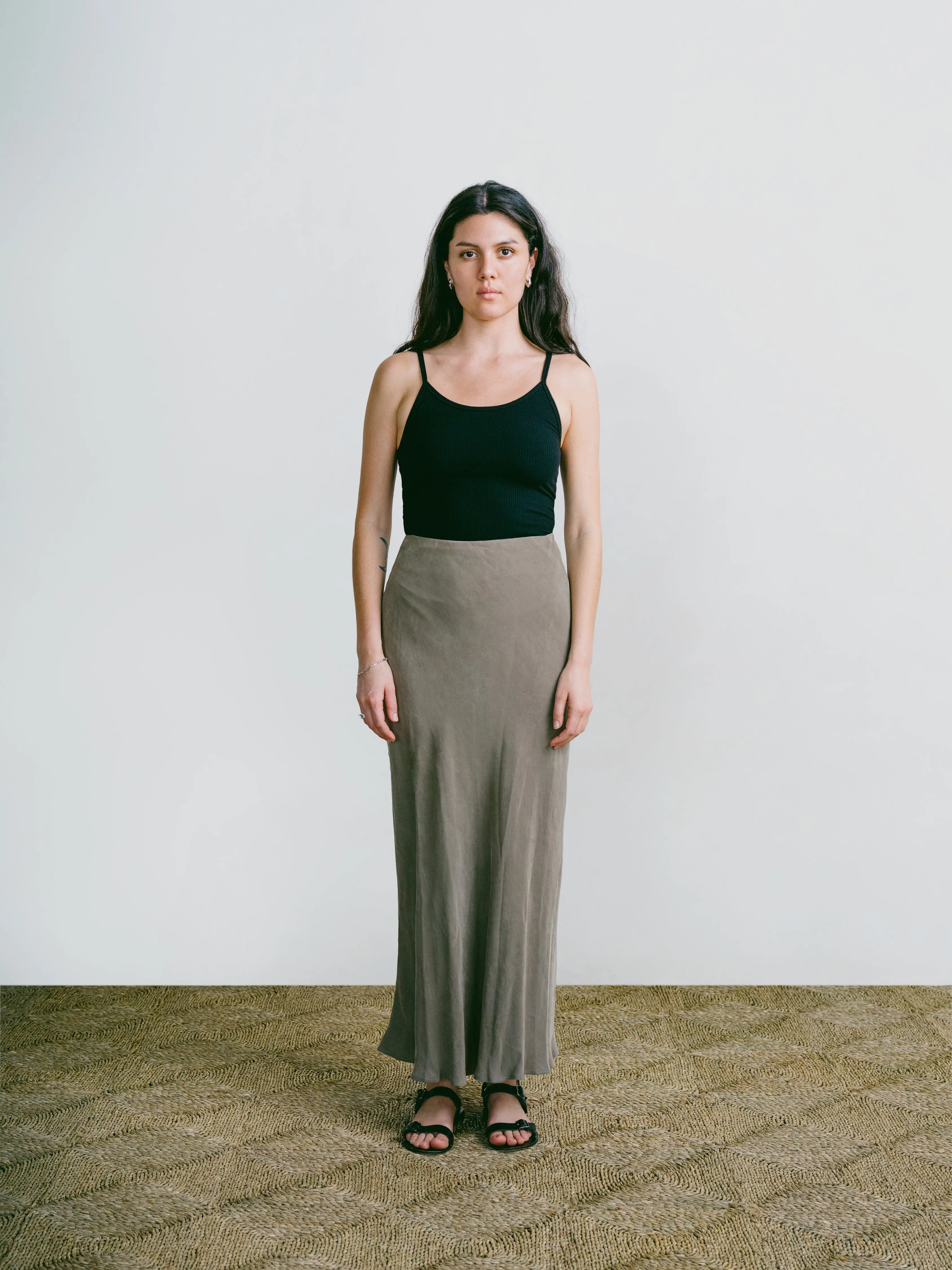 Harper Maxi Skirt, Japanese Cupro, 90's Grey sold by Ozma product image thumbnail 2