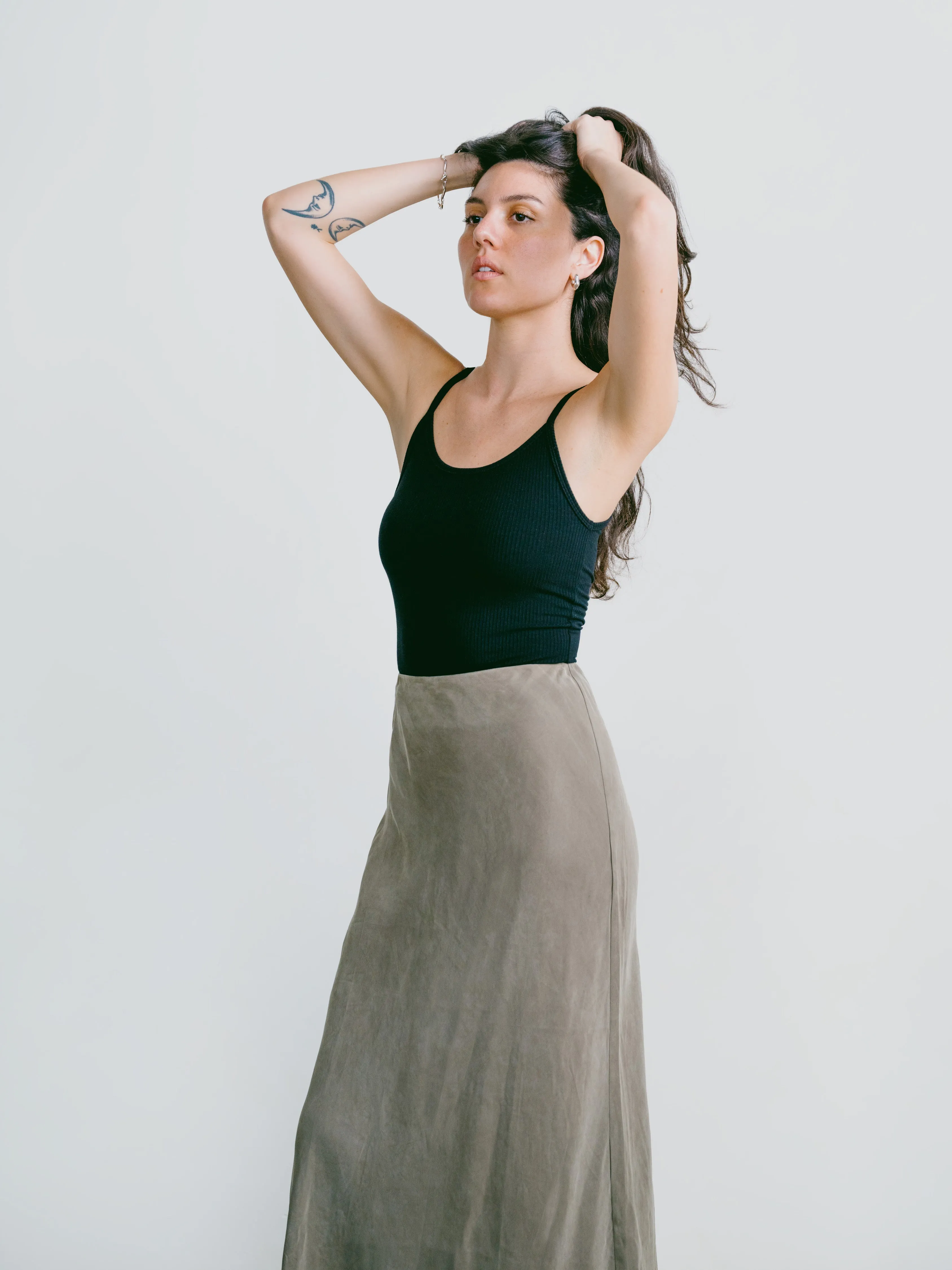 Harper Maxi Skirt, Japanese Cupro, 90's Grey sold by Ozma product image thumbnail 5