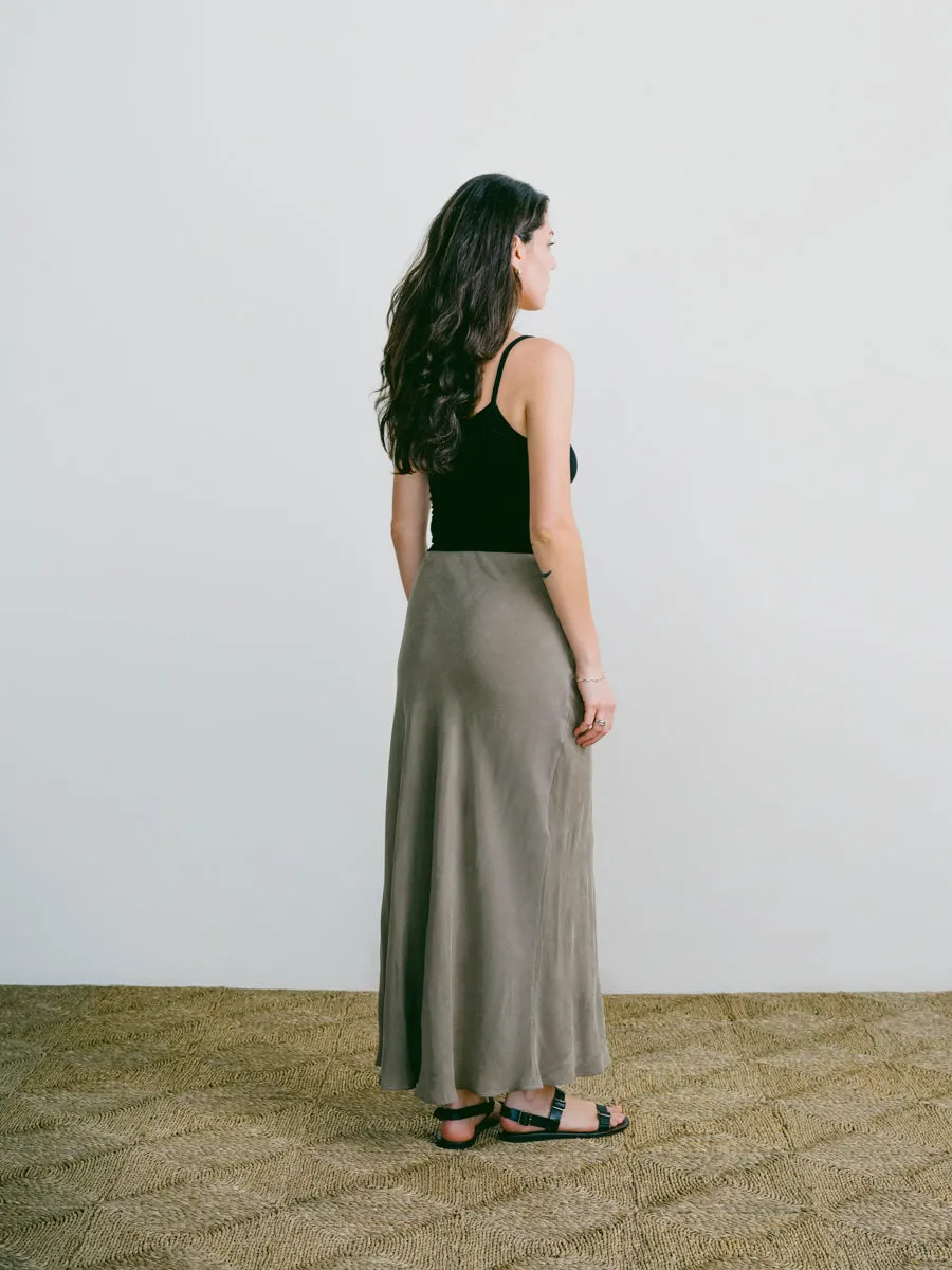 Harper Maxi Skirt, Japanese Cupro, 90's Grey sold by Ozma product image thumbnail 4