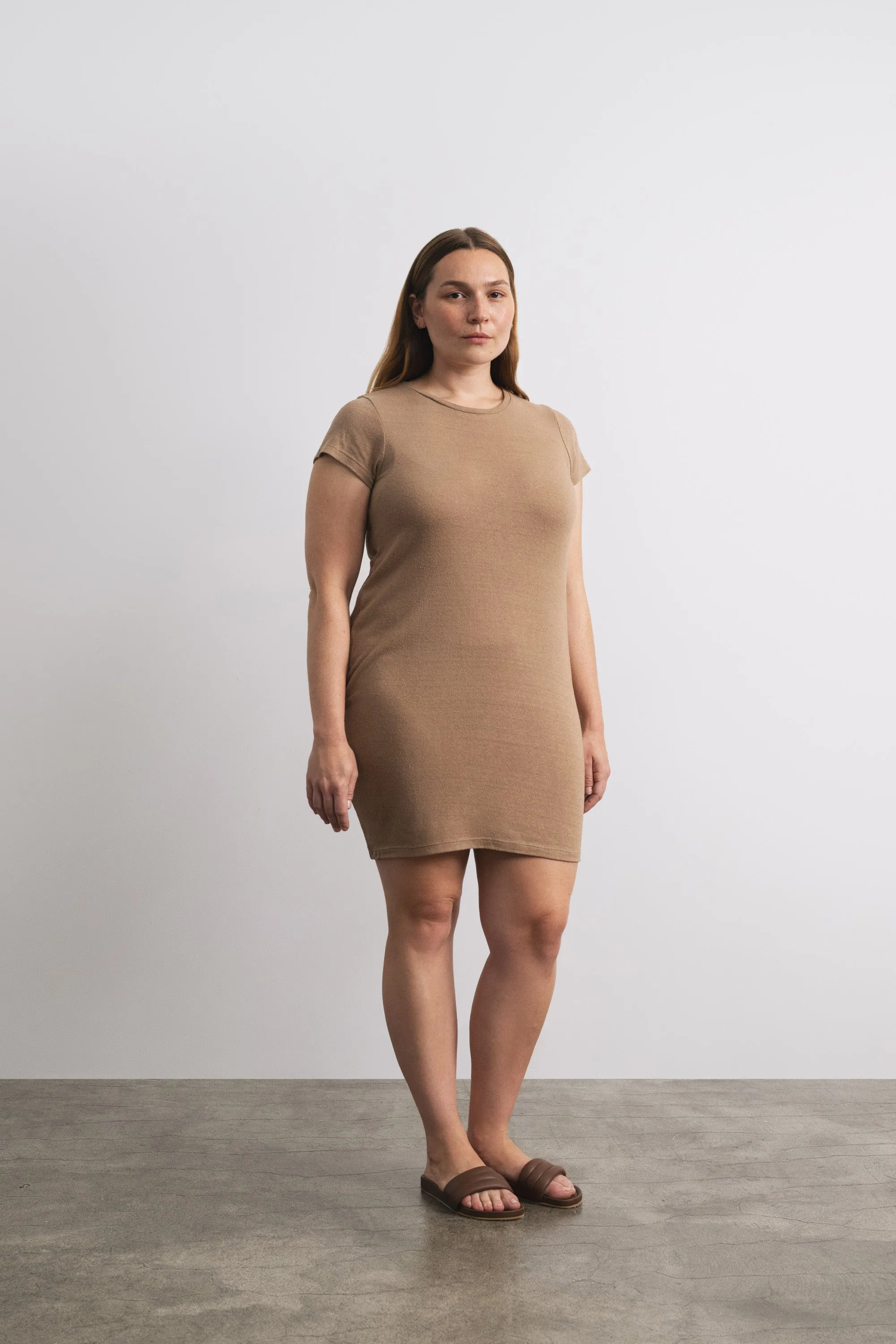 Mini Dress, Regen Silk Noil Jersey, Tea sold by Ozma product image thumbnail 3