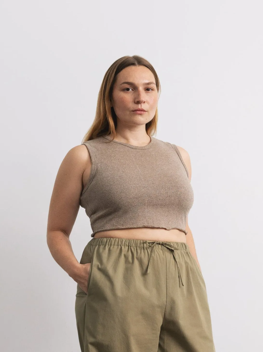 Tasi Crop, Regen Silk Noil Jersey, Twig Heather sold by Ozma product image thumbnail 5