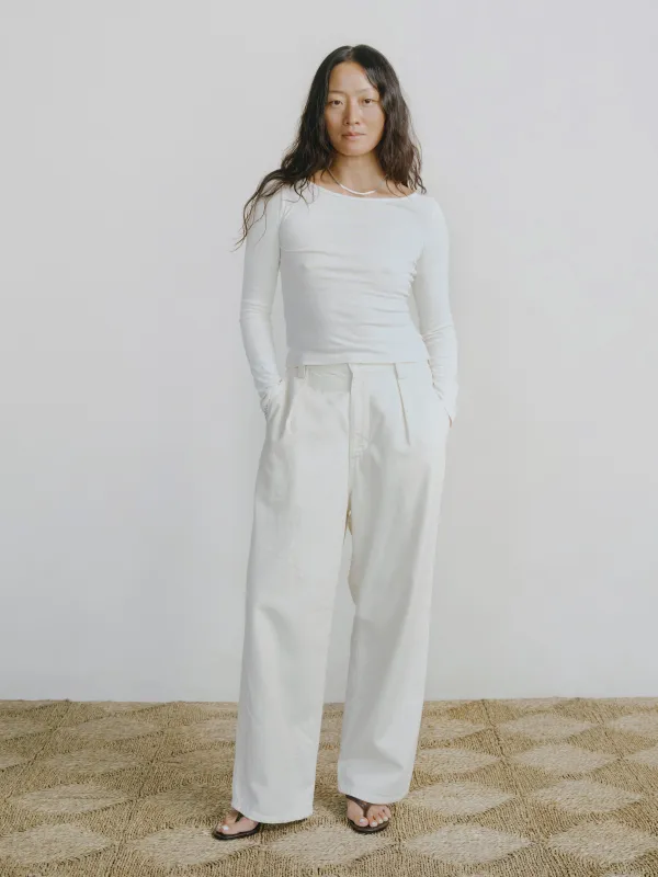 Field Pant, Tencel Bull Denim, Putty sold by Ozma