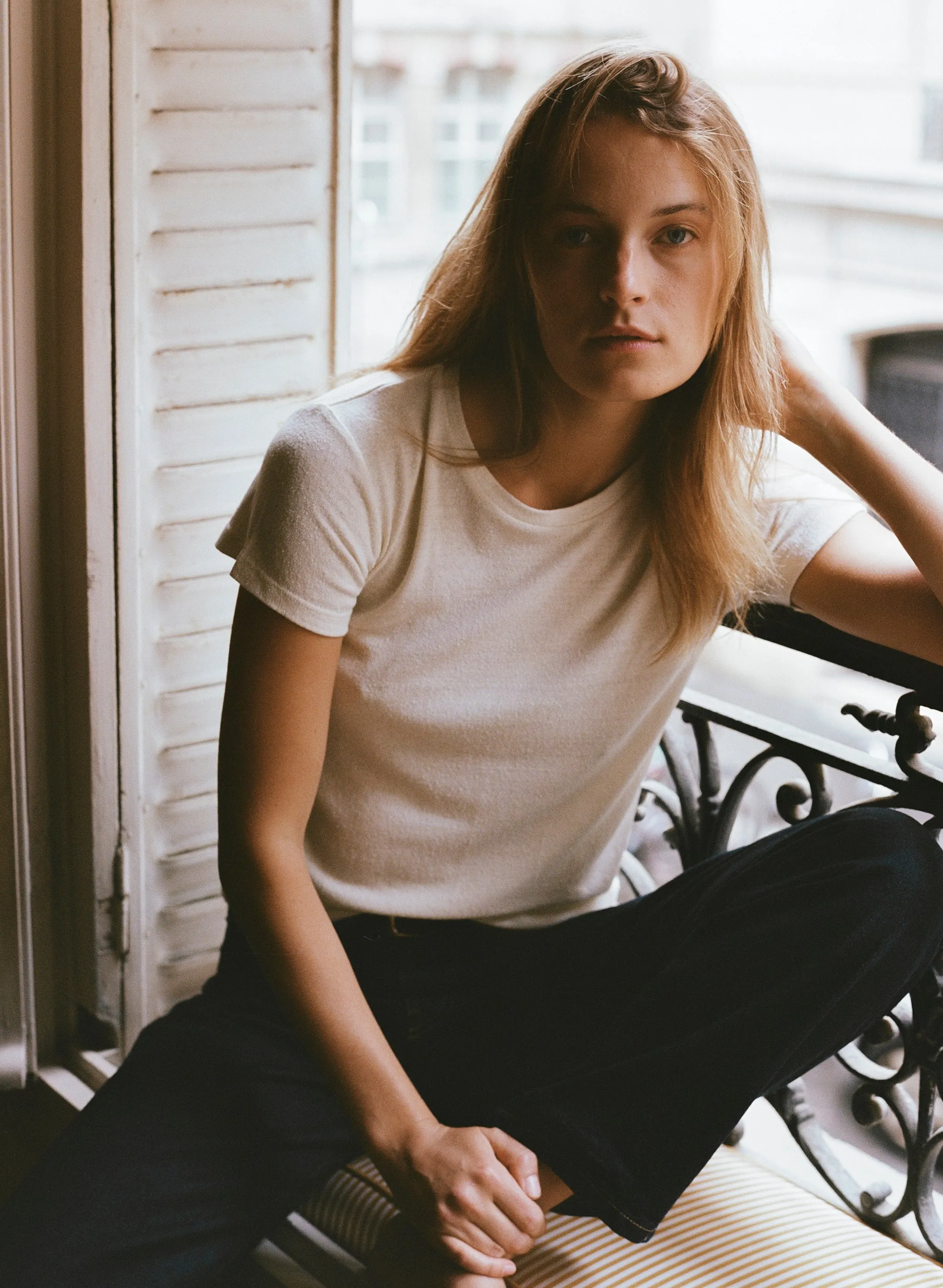 Classic Tee, Regen Silk Noil Jersey, Natural sold by Ozma product image thumbnail 3