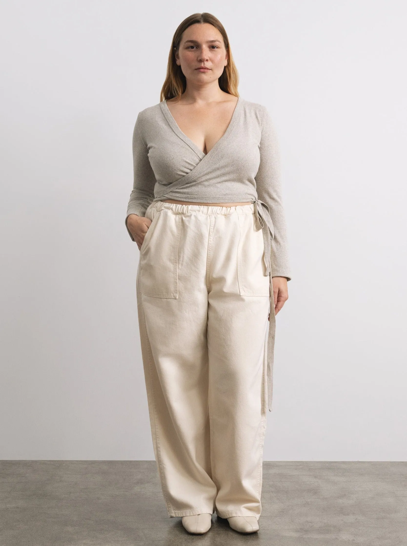 Juno Pant, Tencel Bull Denim, Putty sold by Ozma