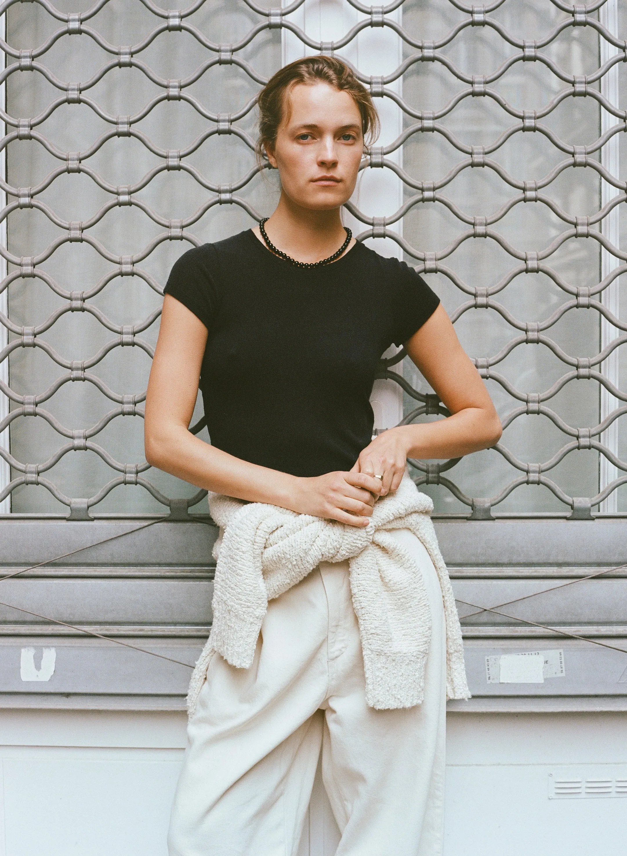 Lou Tee, Regen Silk Noil Jersey, Black sold by Ozma