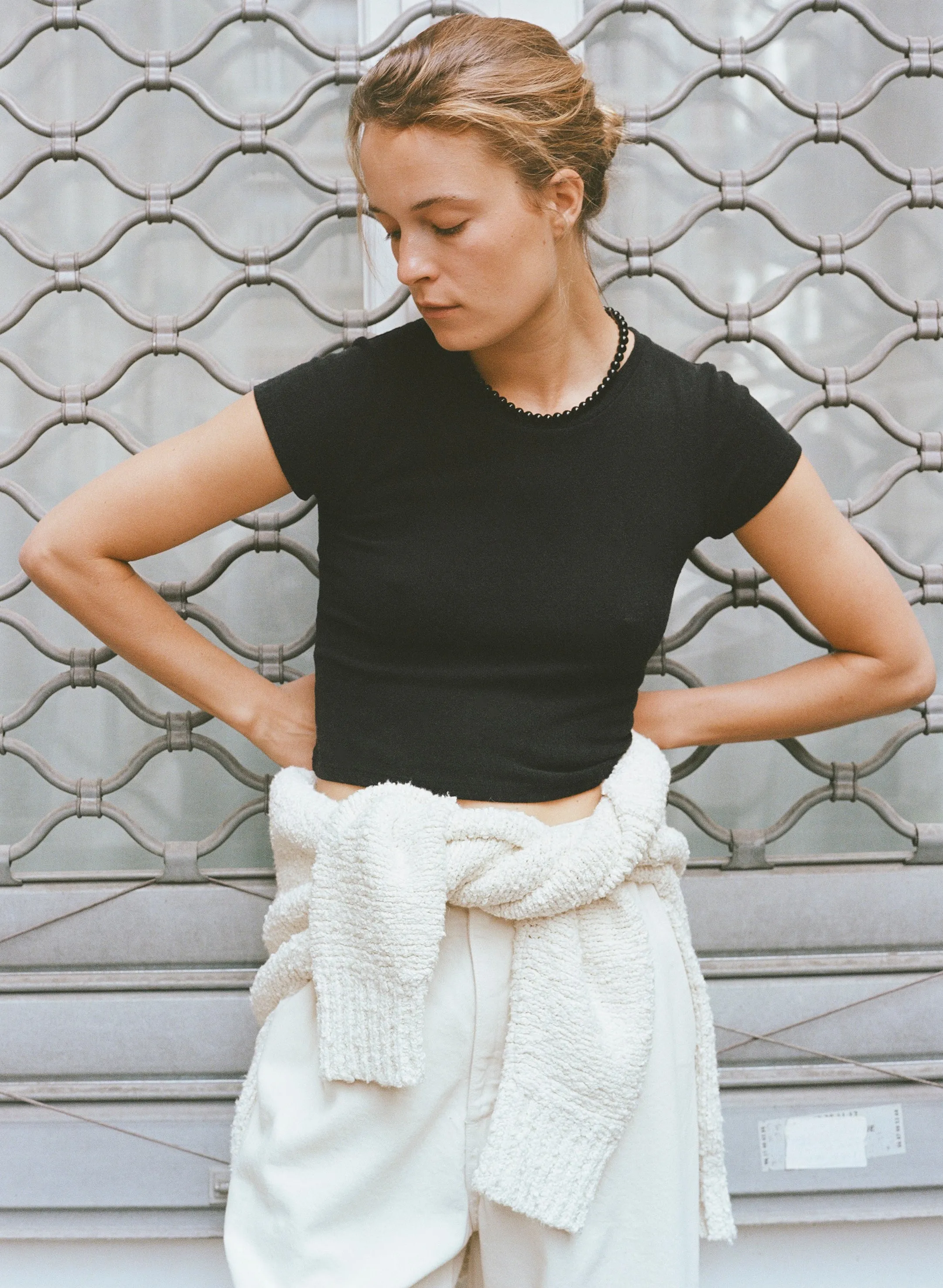 Lou Tee, Regen Silk Noil Jersey, Black sold by Ozma product image thumbnail 3