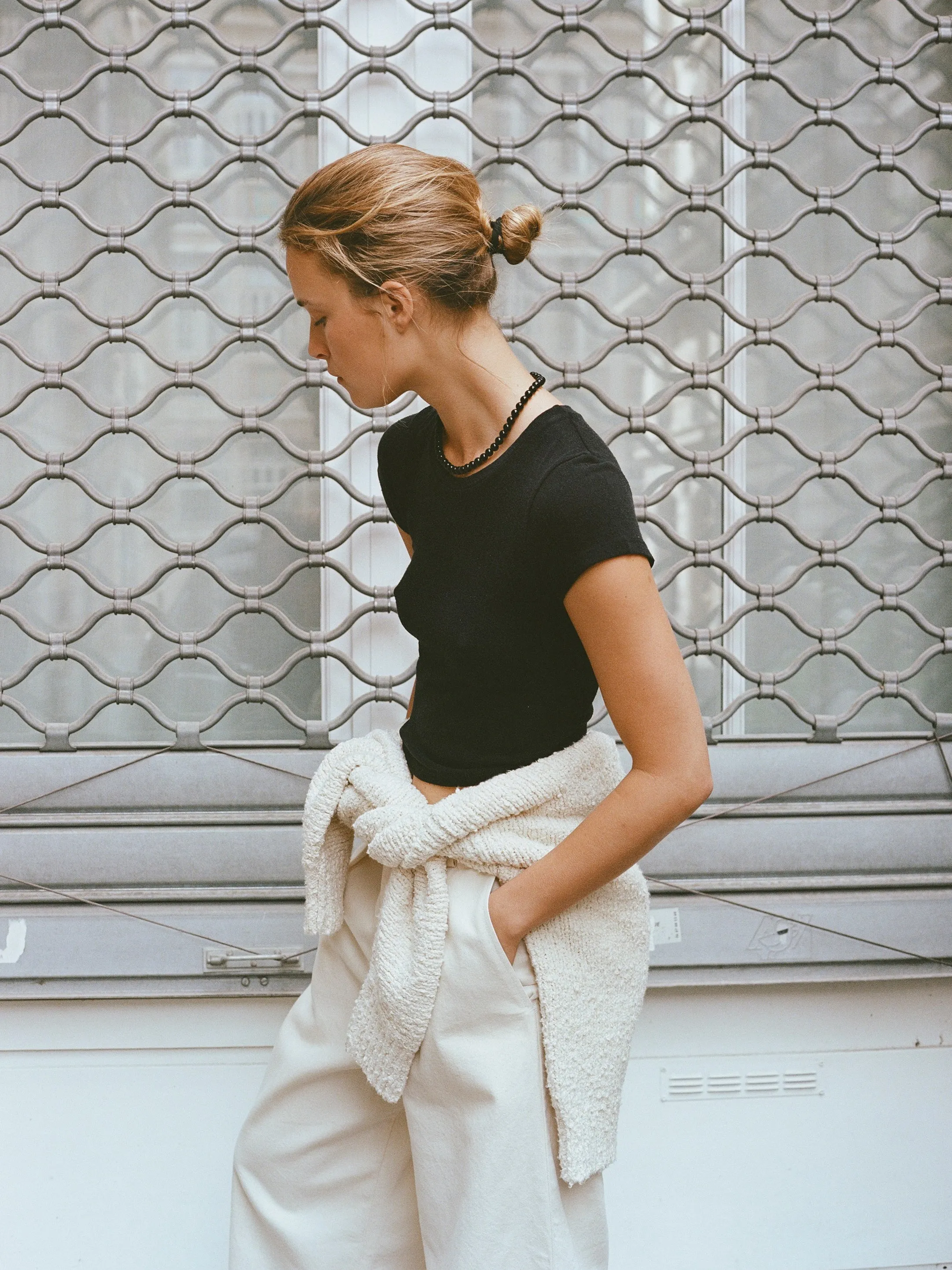 Lou Tee, Regen Silk Noil Jersey, Black sold by Ozma product image thumbnail 4